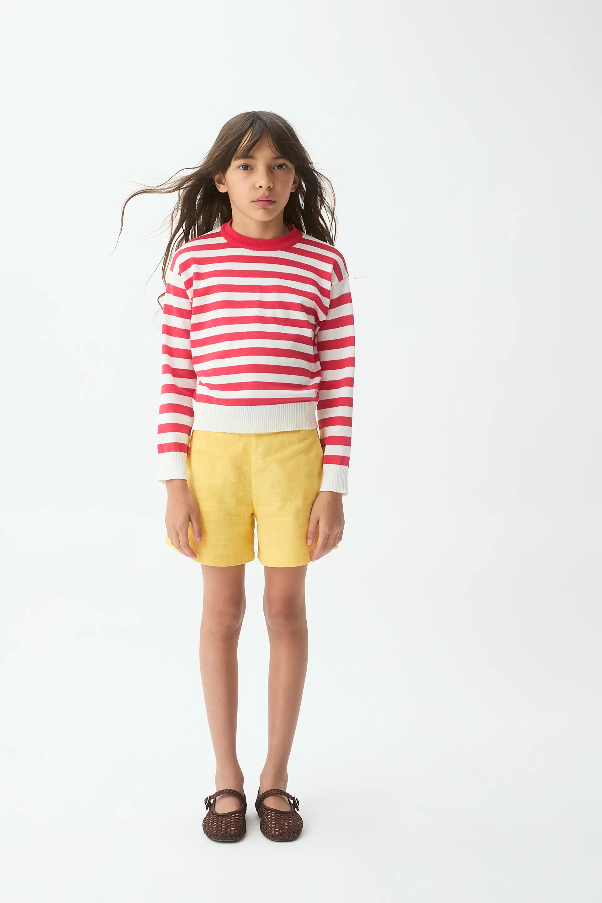 Jersey de niña rayas blanco y rojo