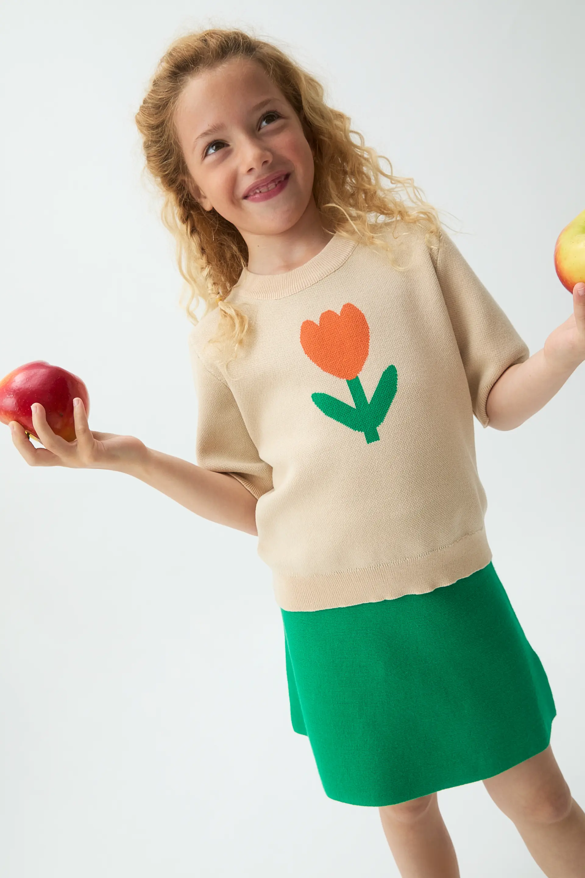 Jersey de punto de niña con estampado Big Tulip - Image 4