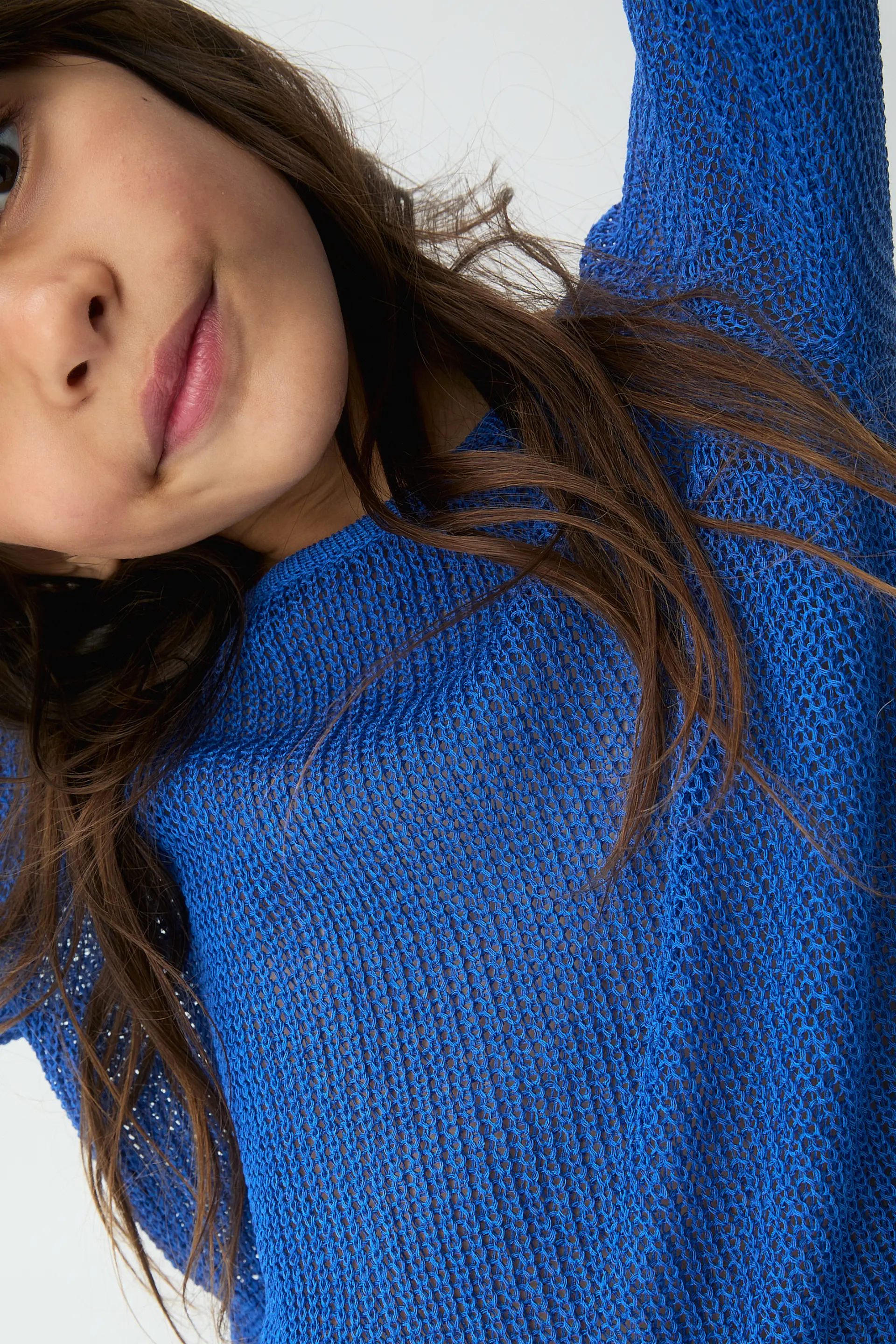 Jersey punto azul manga larga de niña - Image 3