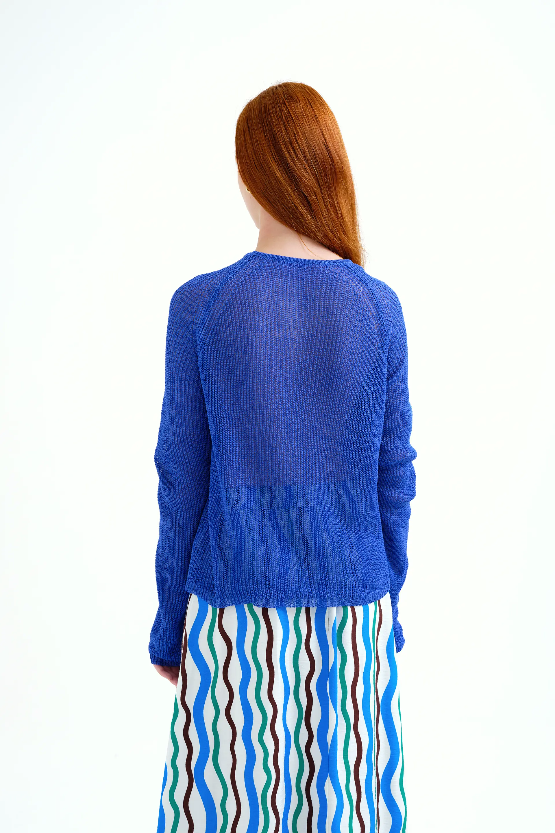 Jersey punto calado azul - Image 3