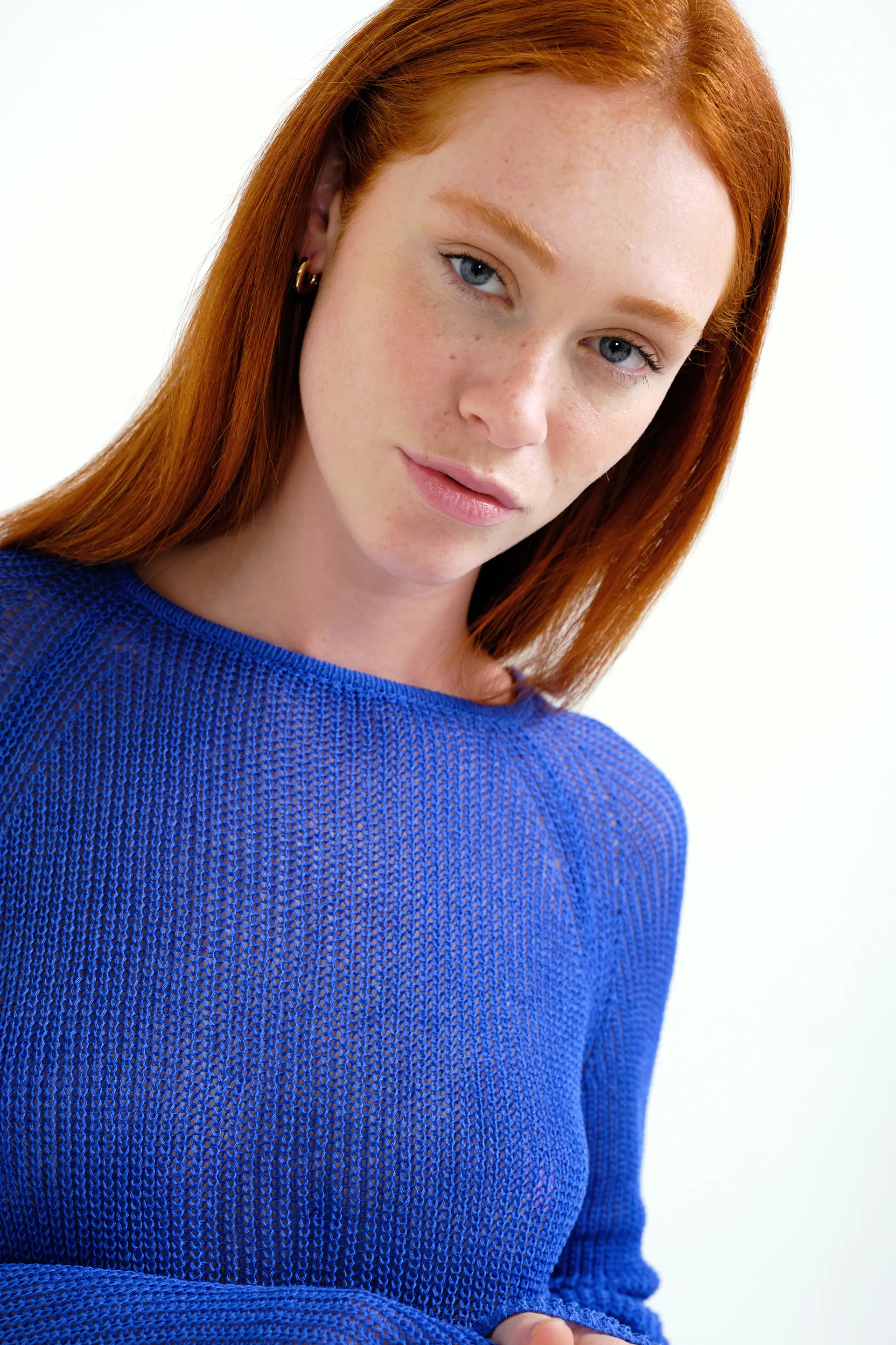 Jersey punto calado azul - Image 6