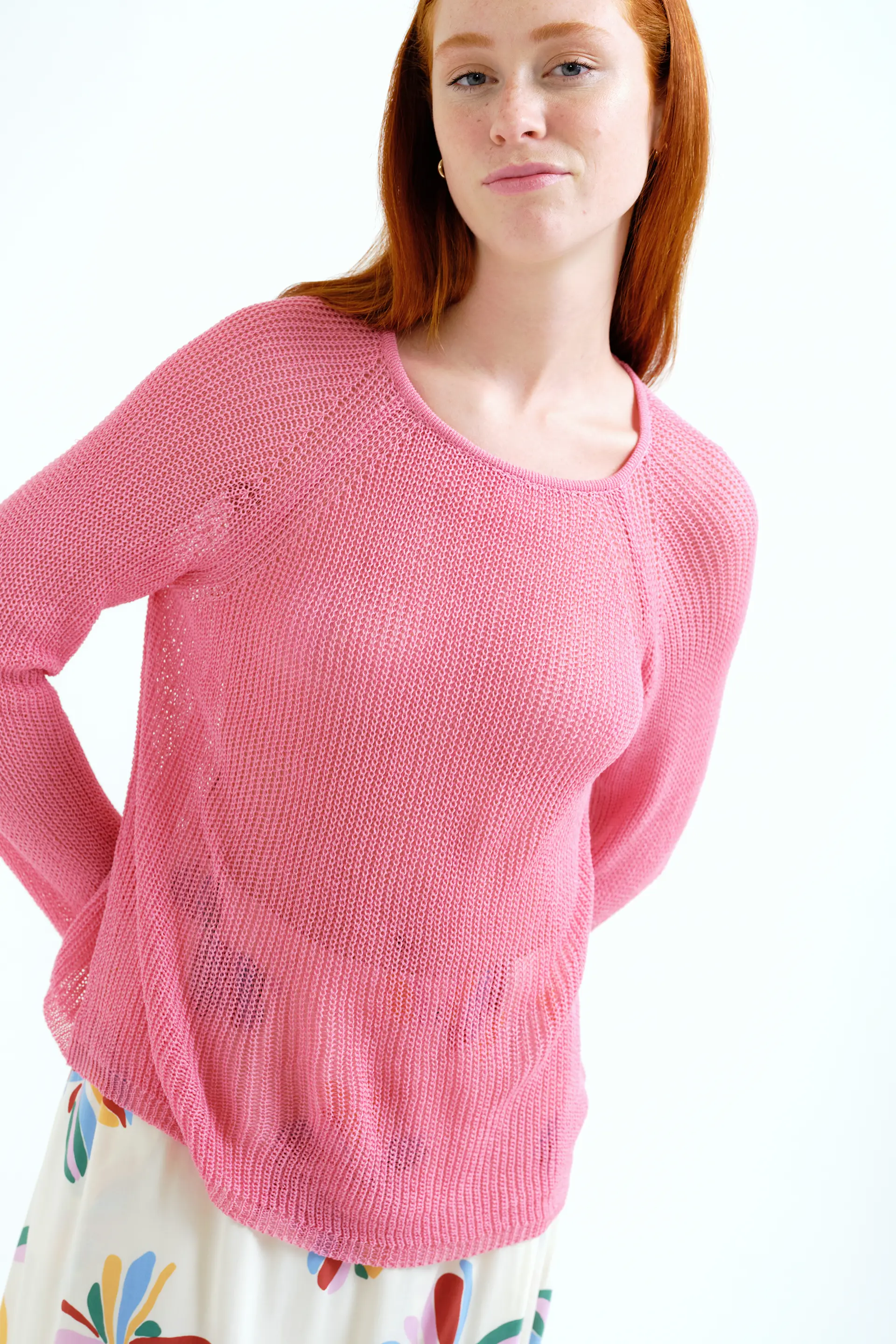 Jersey punto calado rosa - Image 6