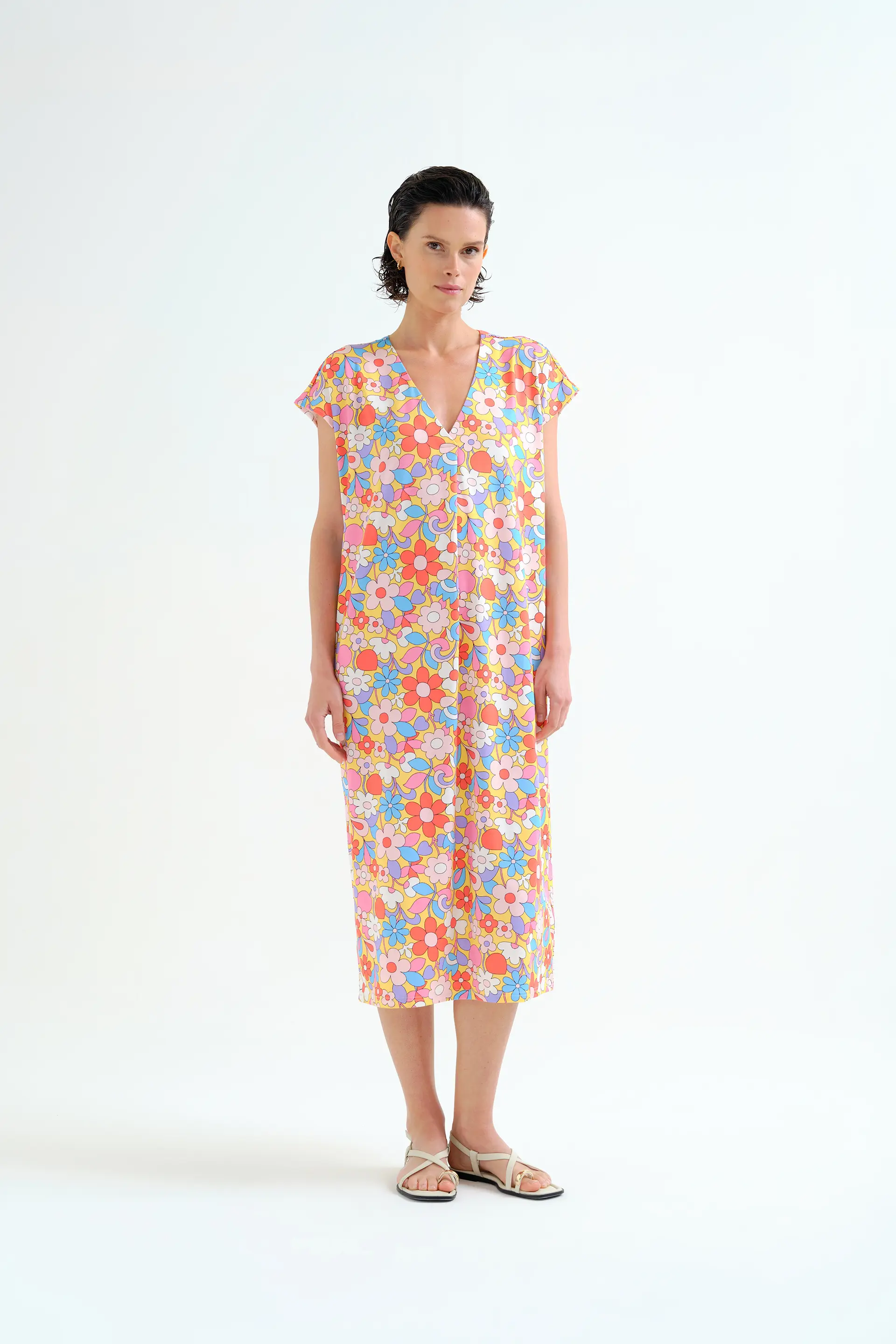 Kaftan largo con estampado Bloom