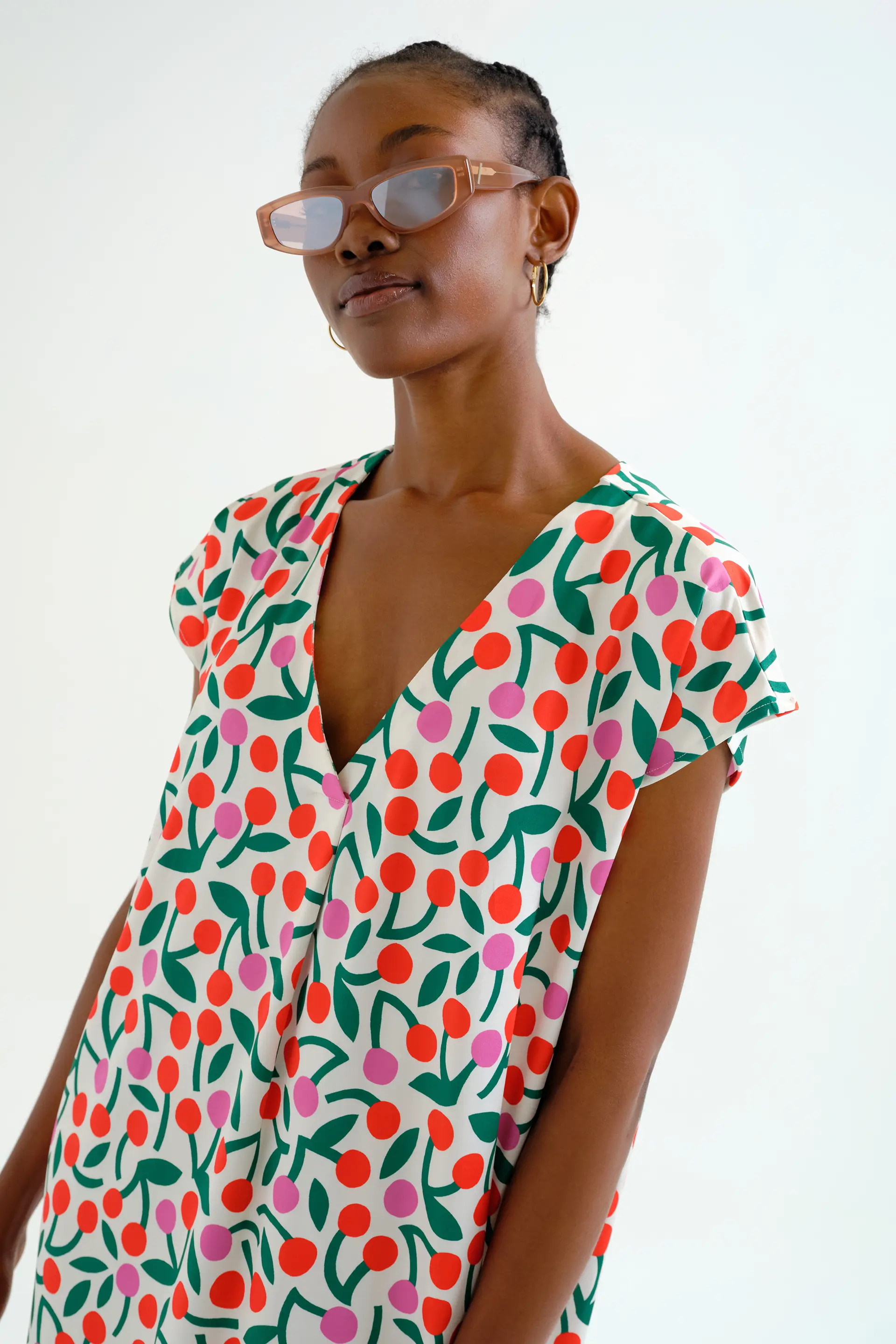 Kaftan largo con estampado Guinda - Image 5