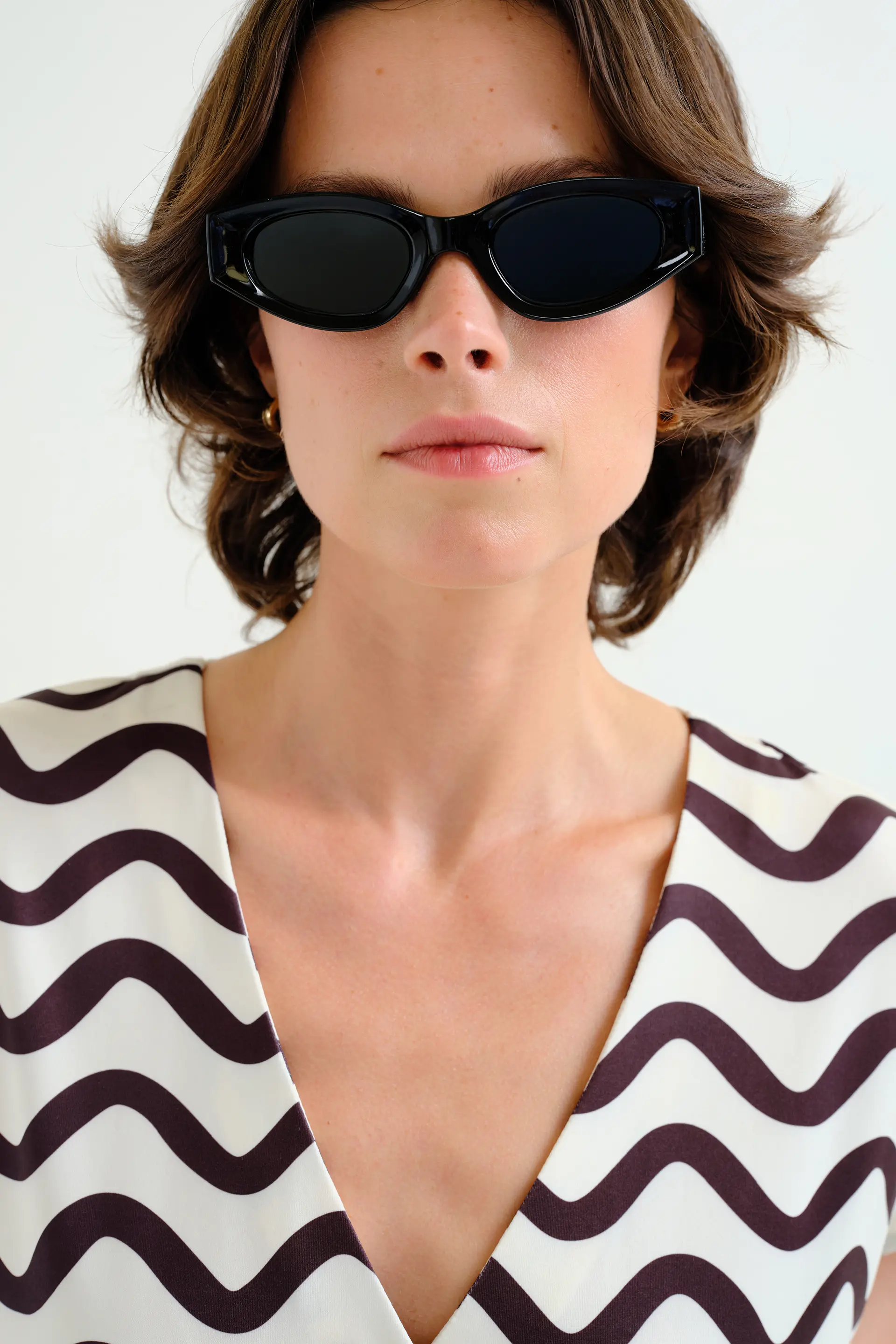 Kaftan largo con estampado Wave Black & White - Image 4
