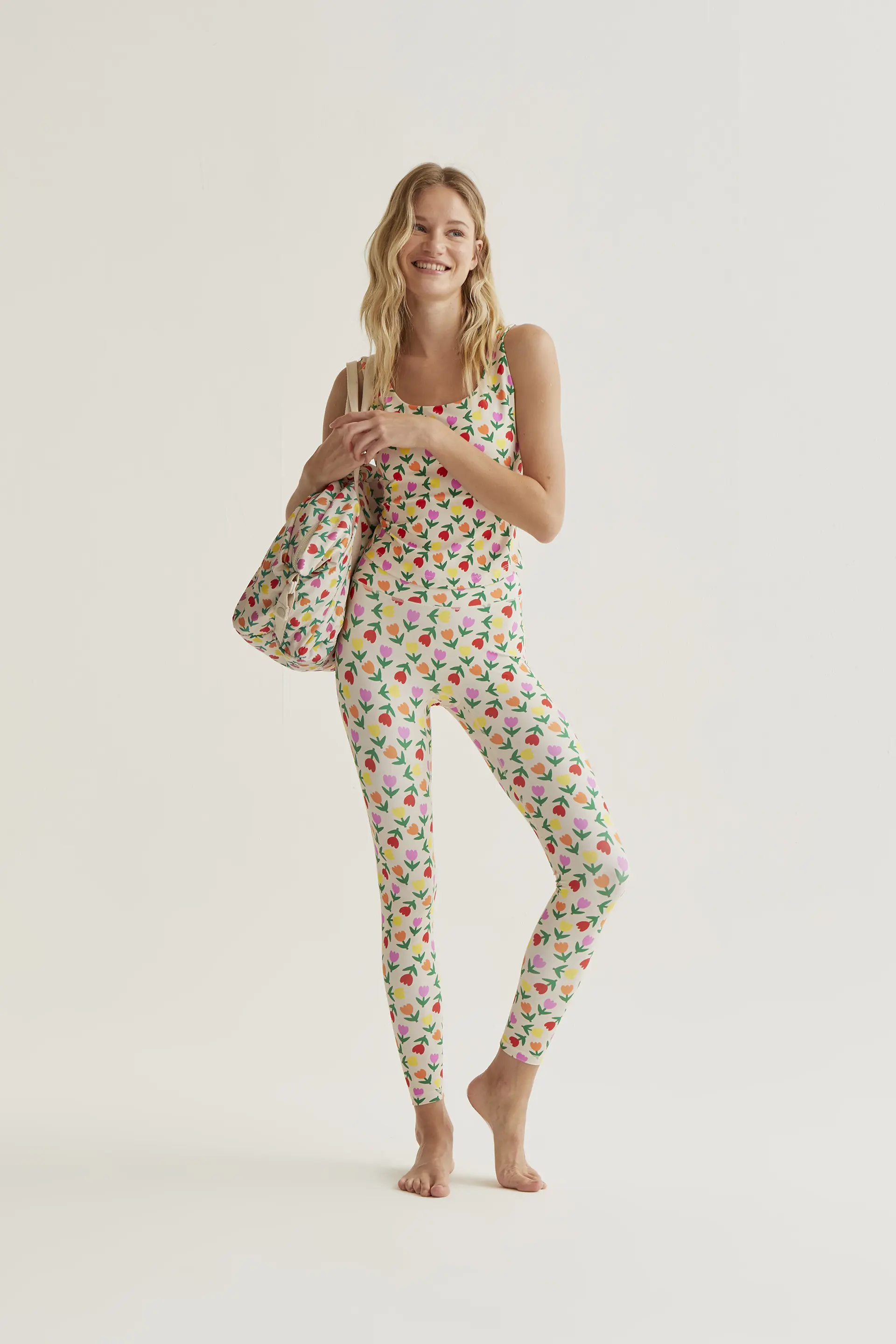 Leggings deportivos con estampado Multicolor Tulips - Image 5