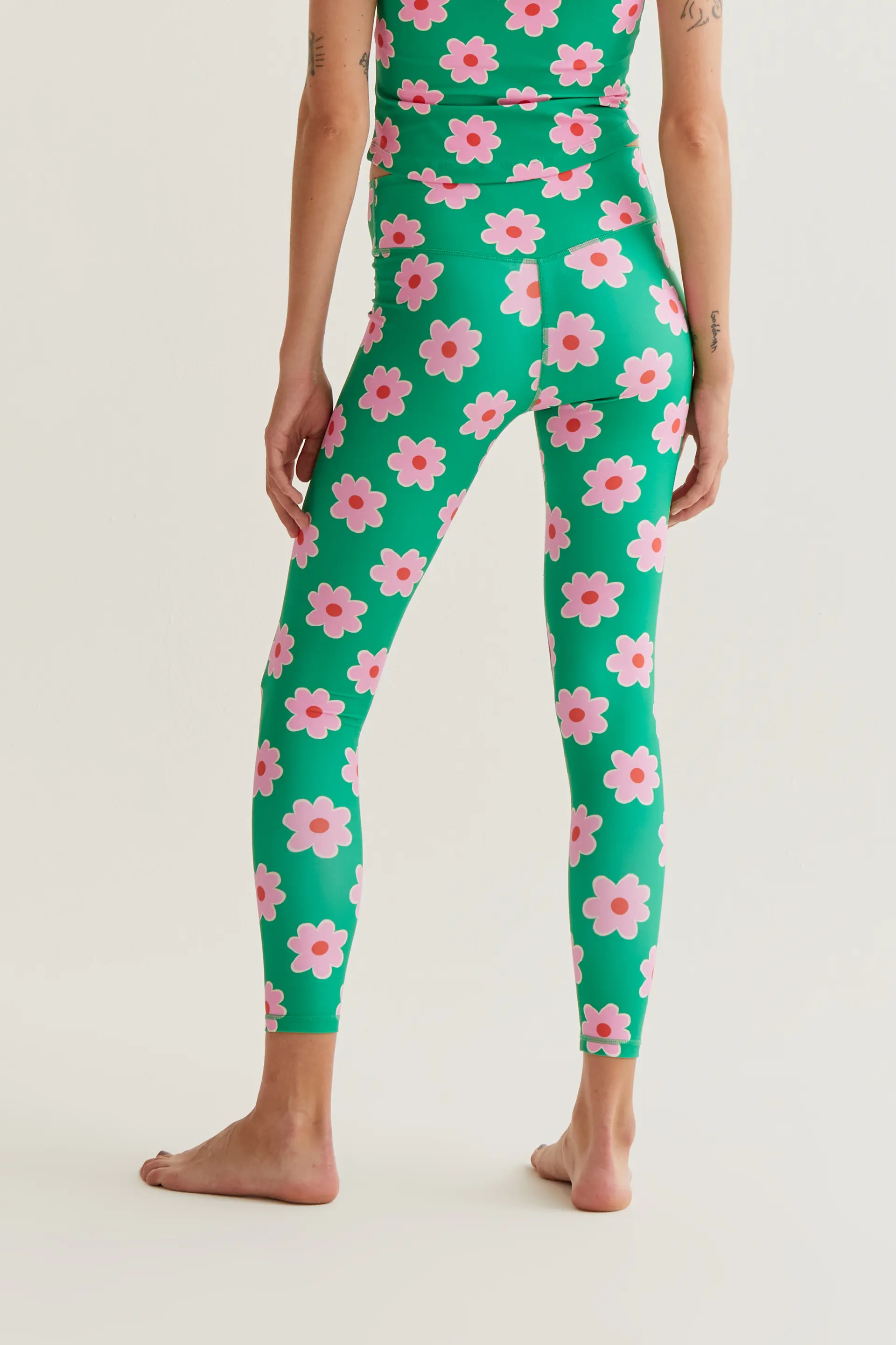 Leggings deportivos con estampado Pink Flowers - Image 3