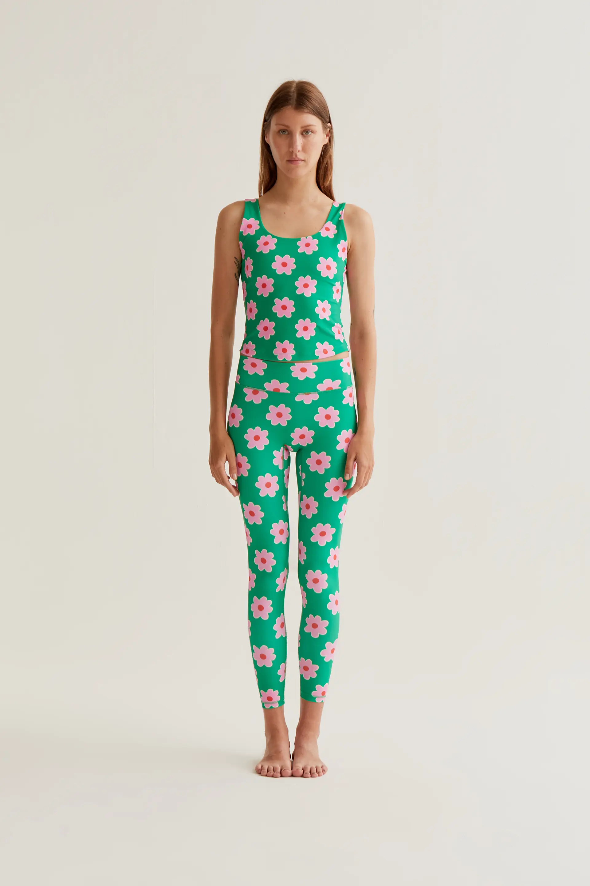 Leggings deportivos con estampado Pink Flowers - Image 5