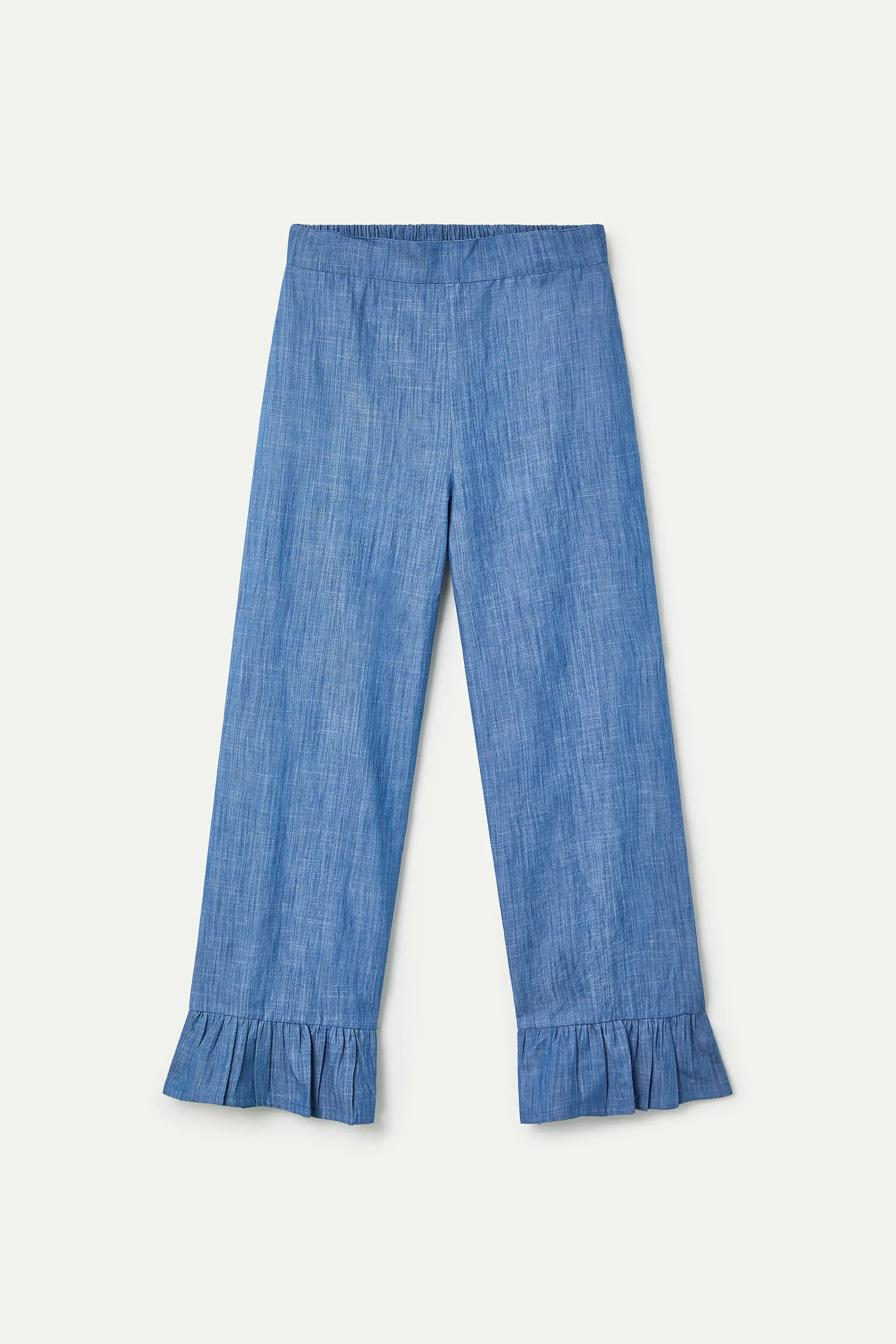Pantalón 100% algodón chambray azul claro - Image 2