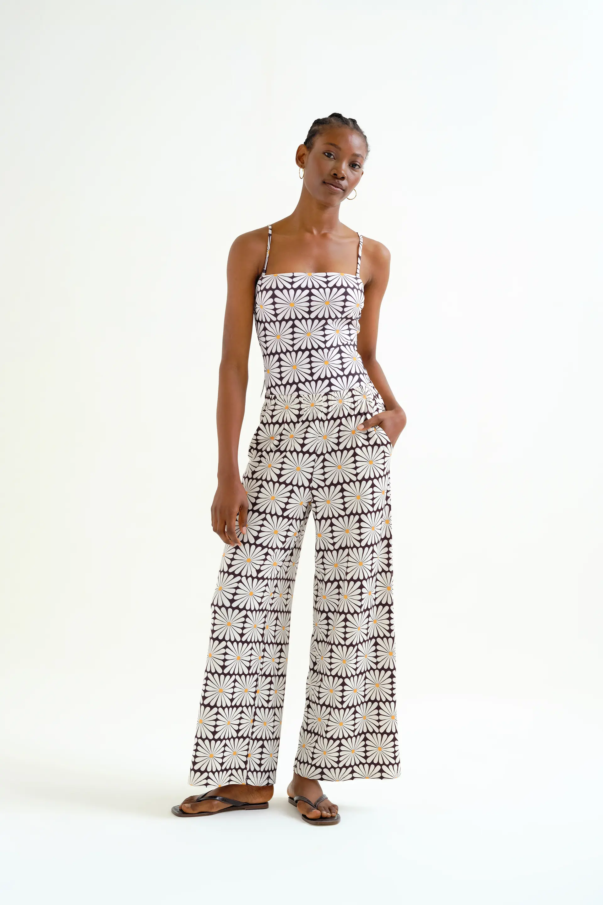 Pantalón con estampado Olive Flower Black - Image 6