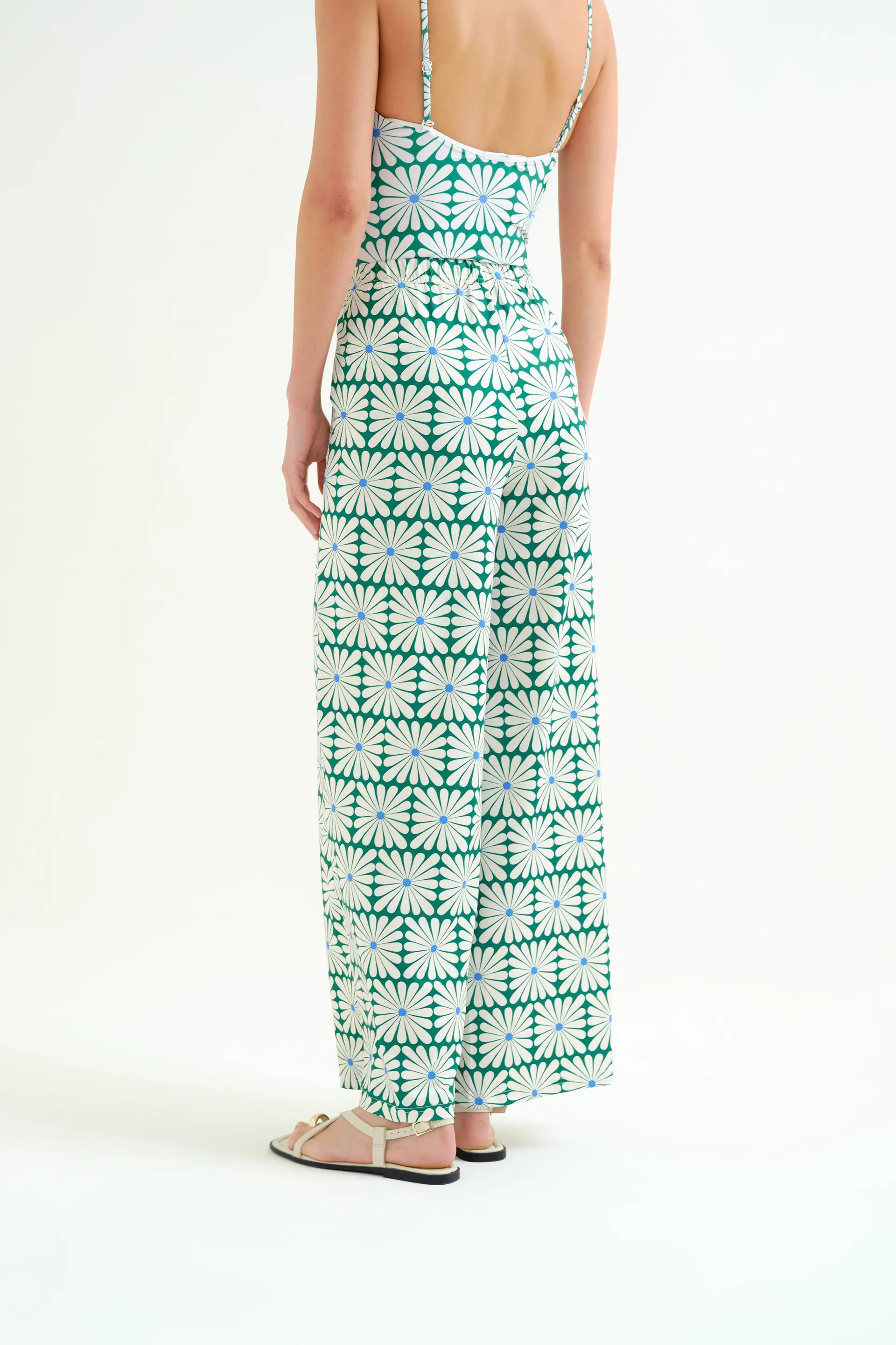 Pantalón con estampado Olive Flower Green - Image 3
