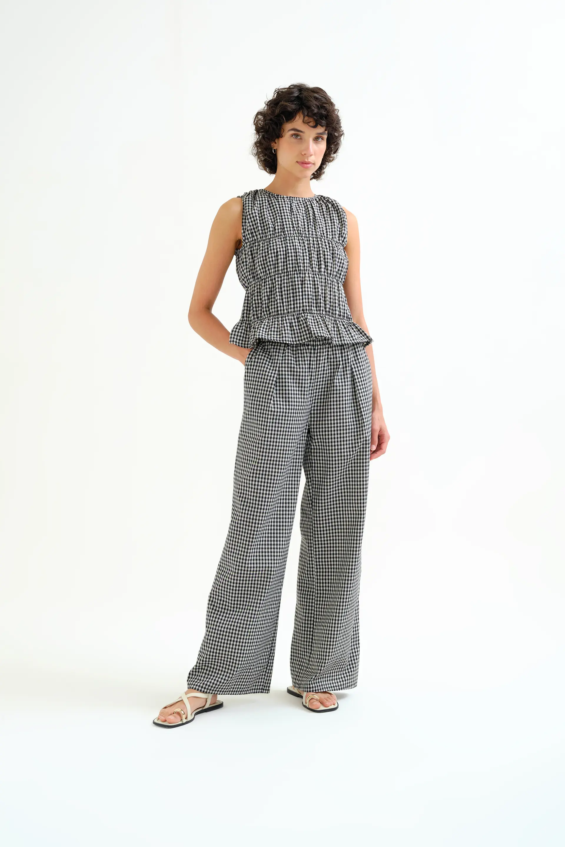 Pantalón cuadros vichy negro - Image 5