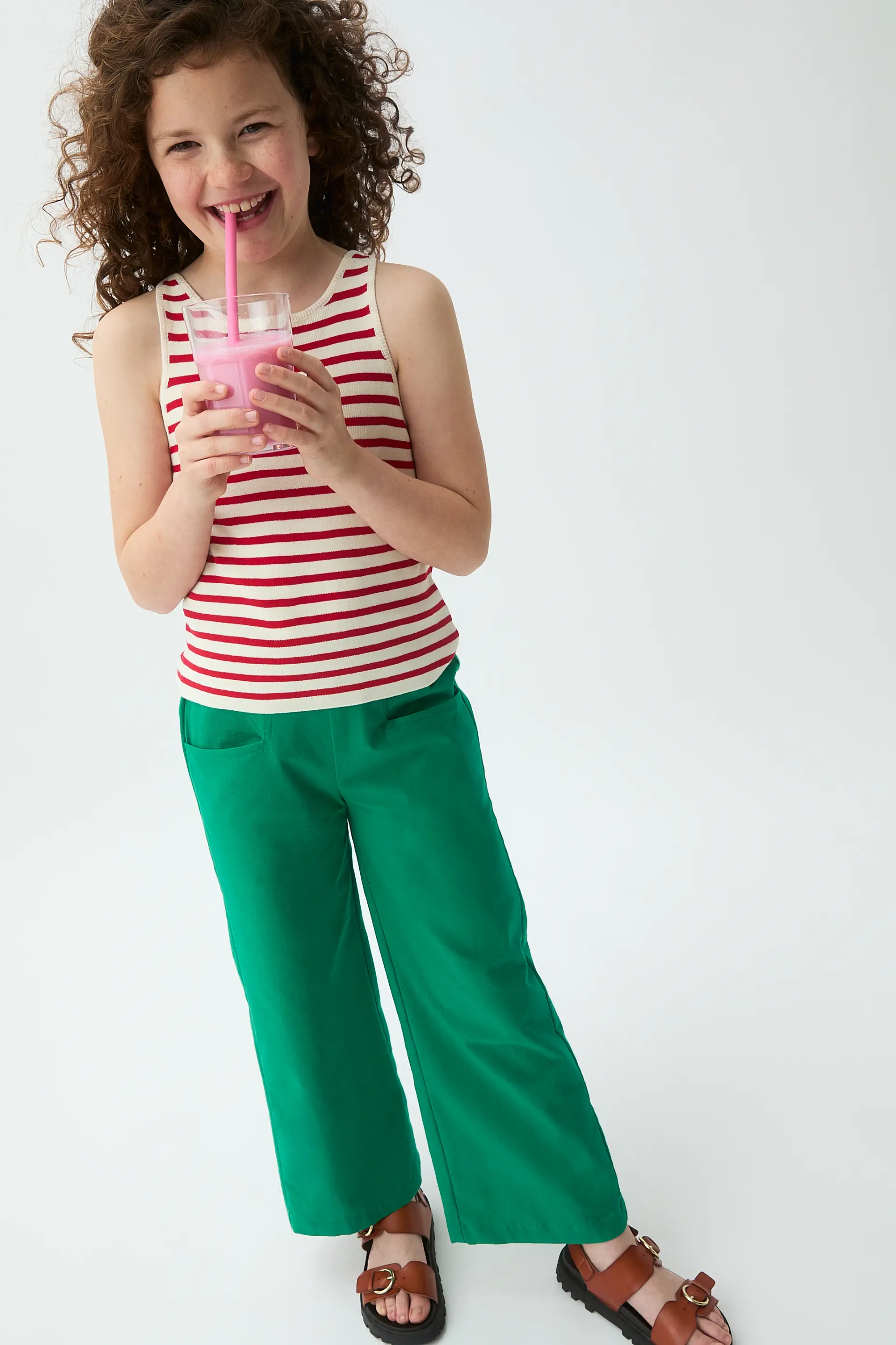 Pantalón de niña 100% algodón verde - Image 4