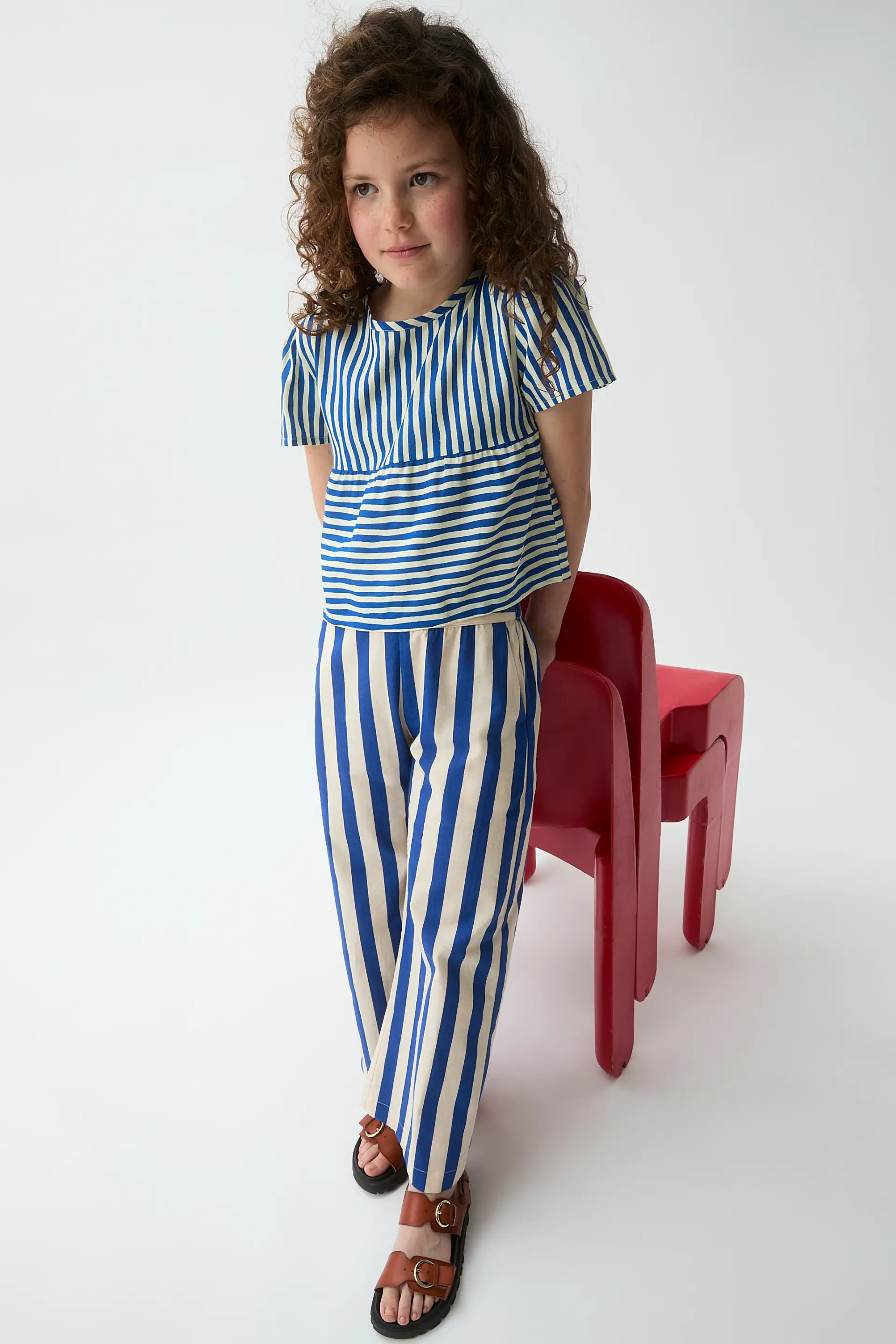 Pantalón de niña con estampado Bamboo azul - Image 4