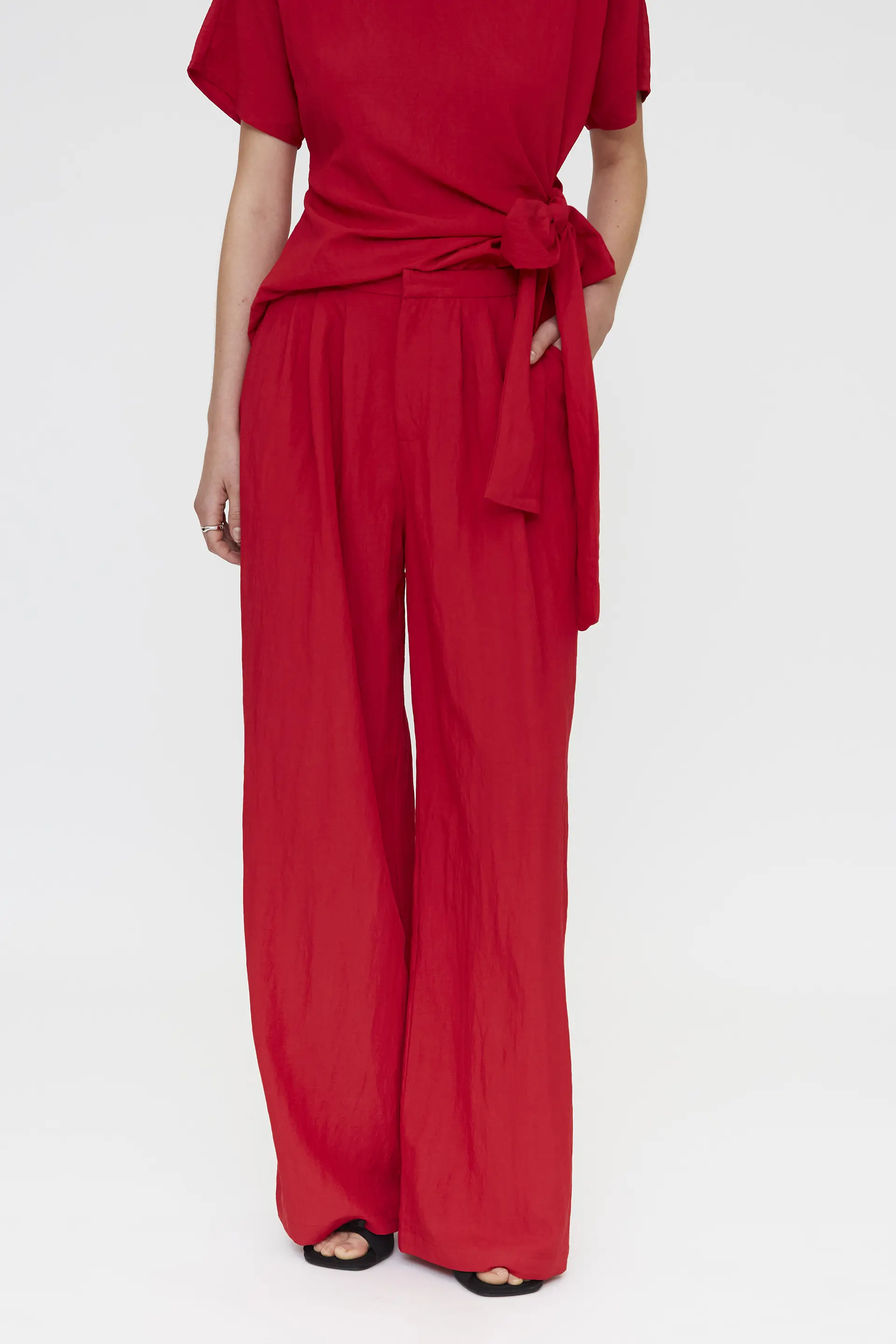 Pantalón fluído rojo
