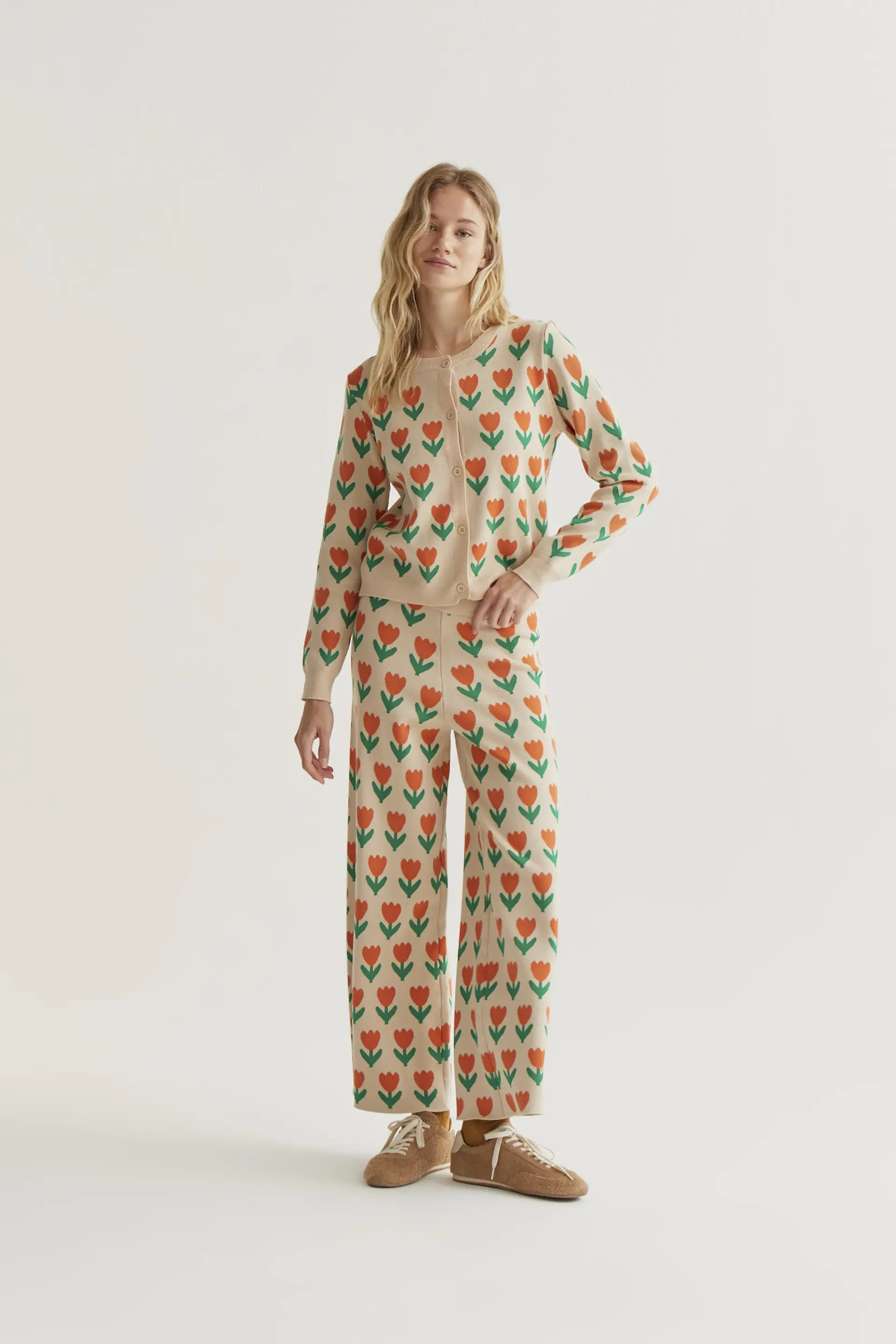 Pantalón punto con estampado Orange Tulip - Image 5