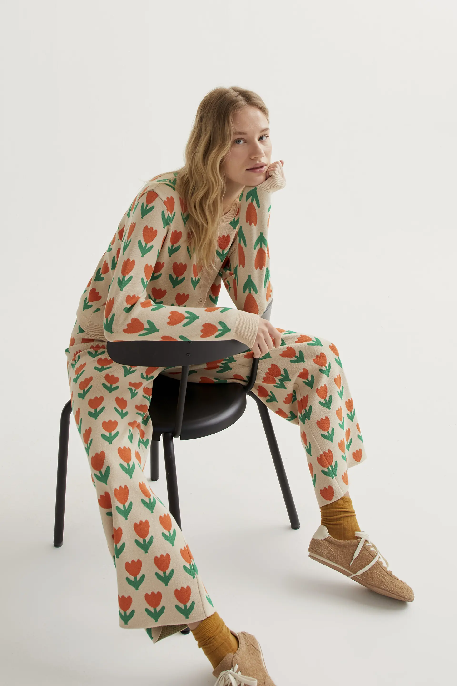 Pantalón punto con estampado Orange Tulip - Image 6