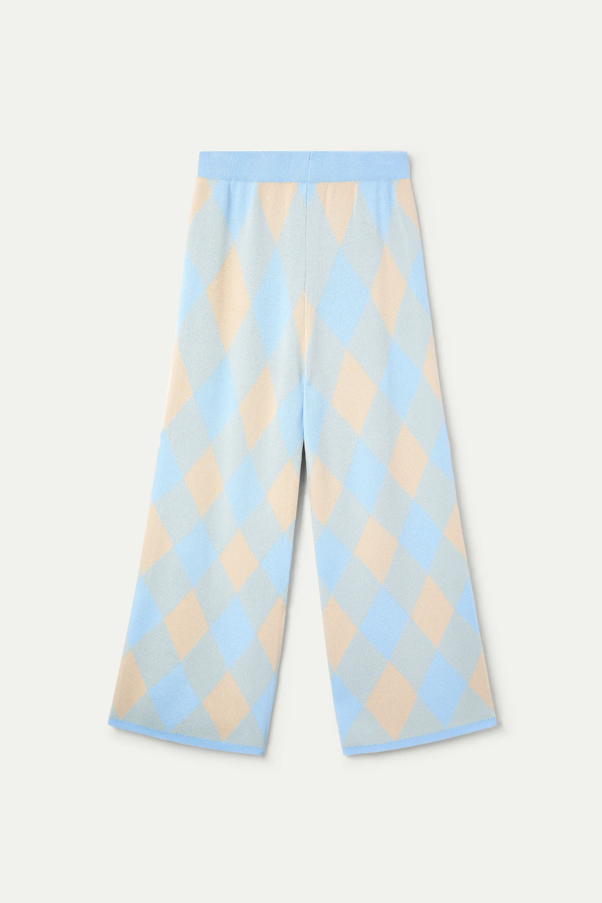 Pantalón punto con estampado rombos azul - Image 2