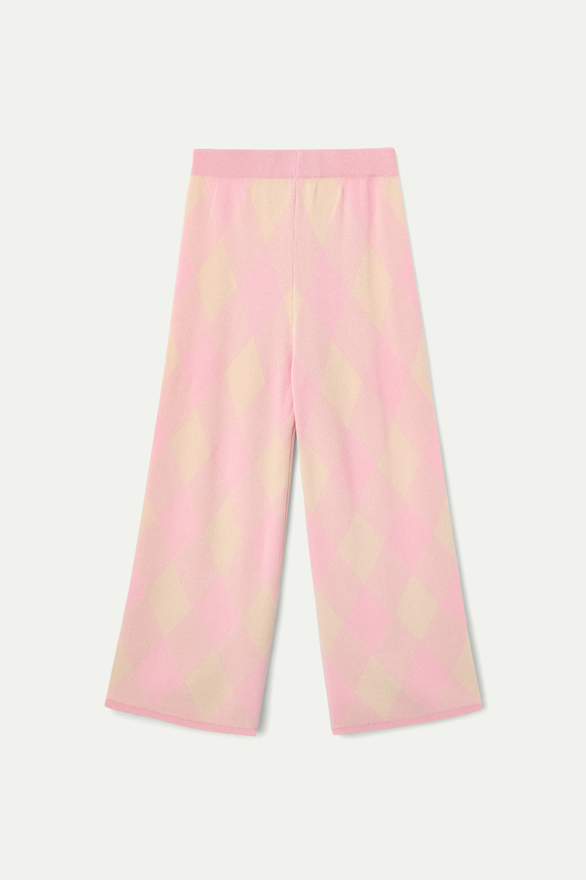 Pantalón punto con estampado rombos rosa - Image 2