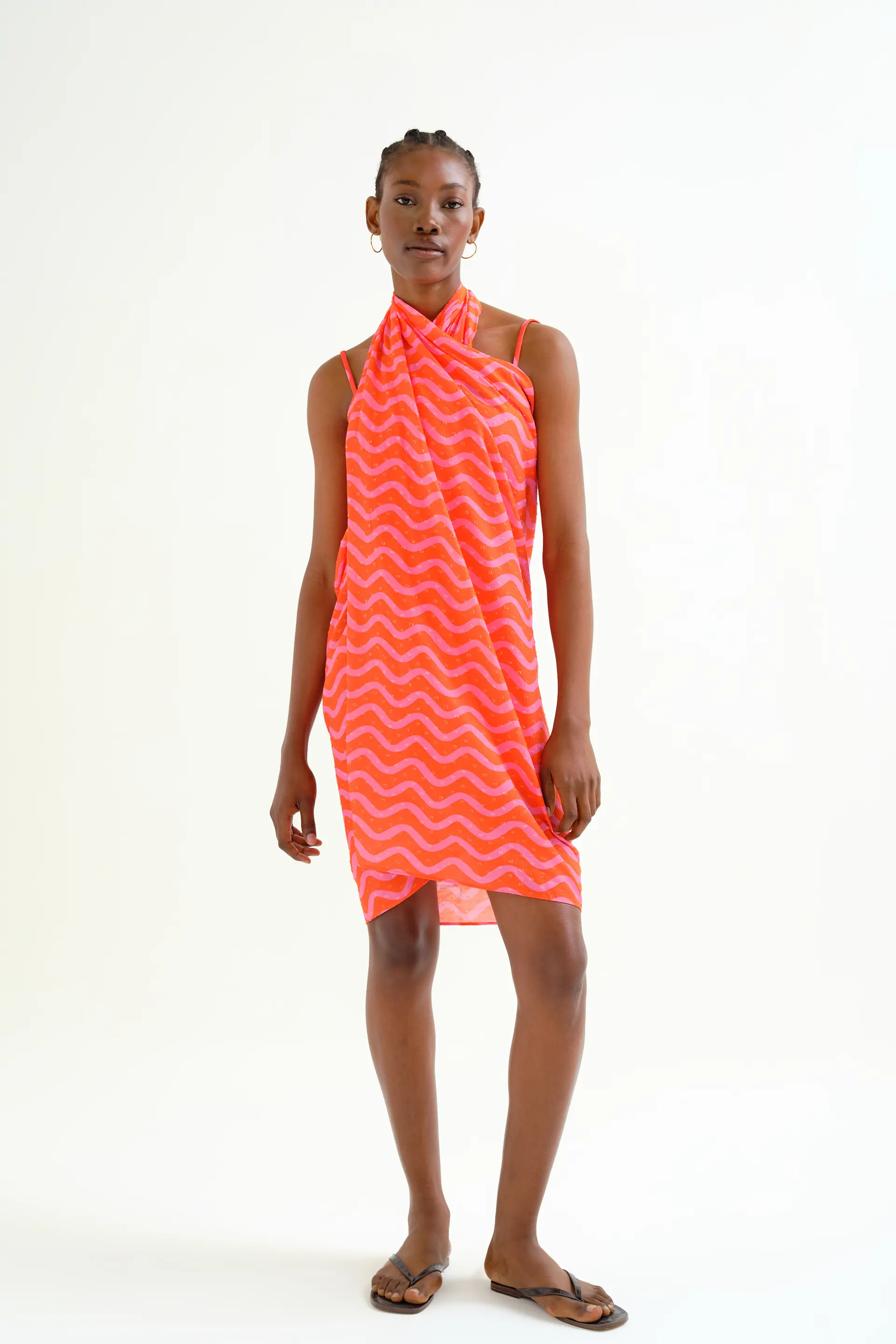 Pareo con estampado Wave Red & Pink