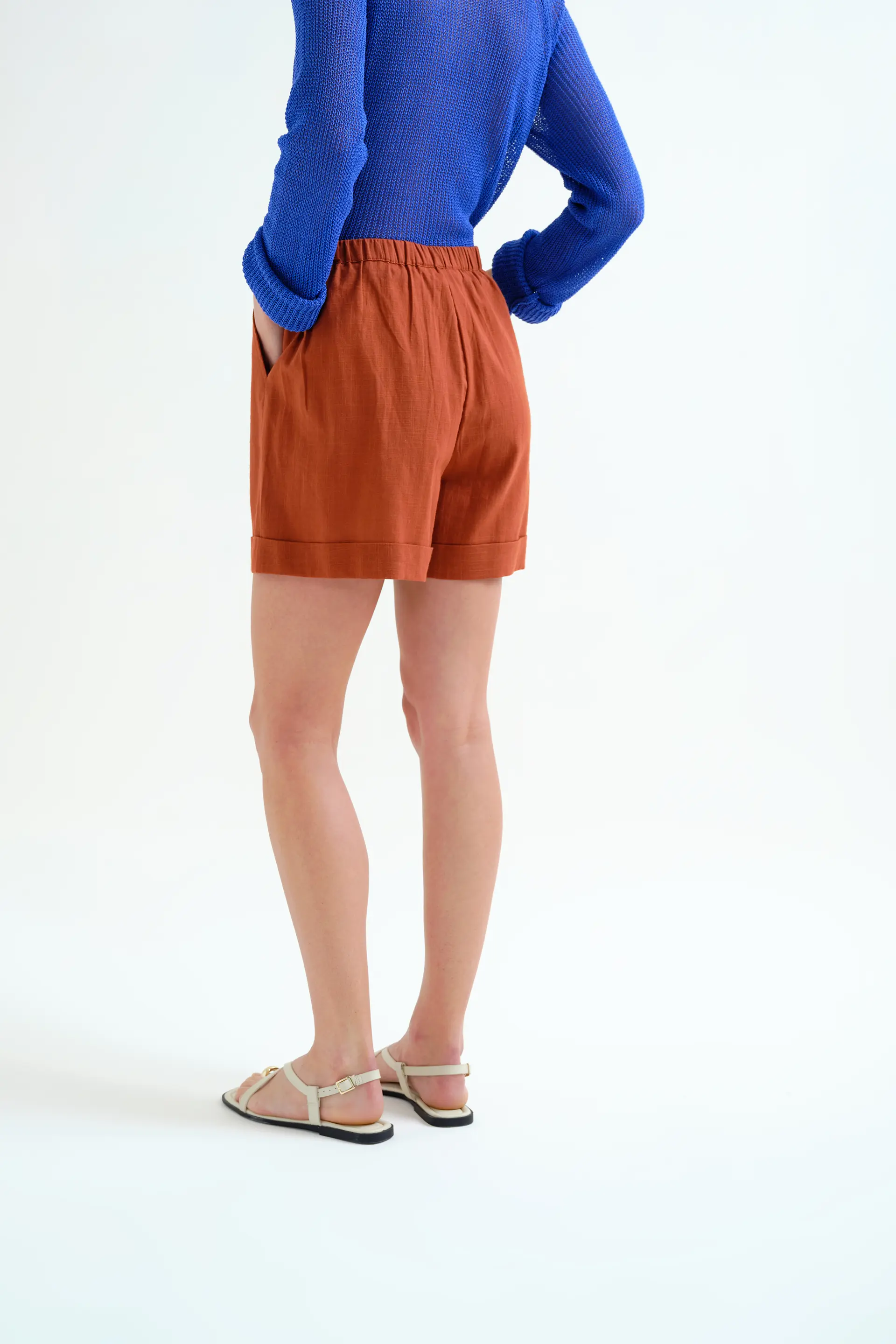 Shorts 100% algodón marrón - Image 3