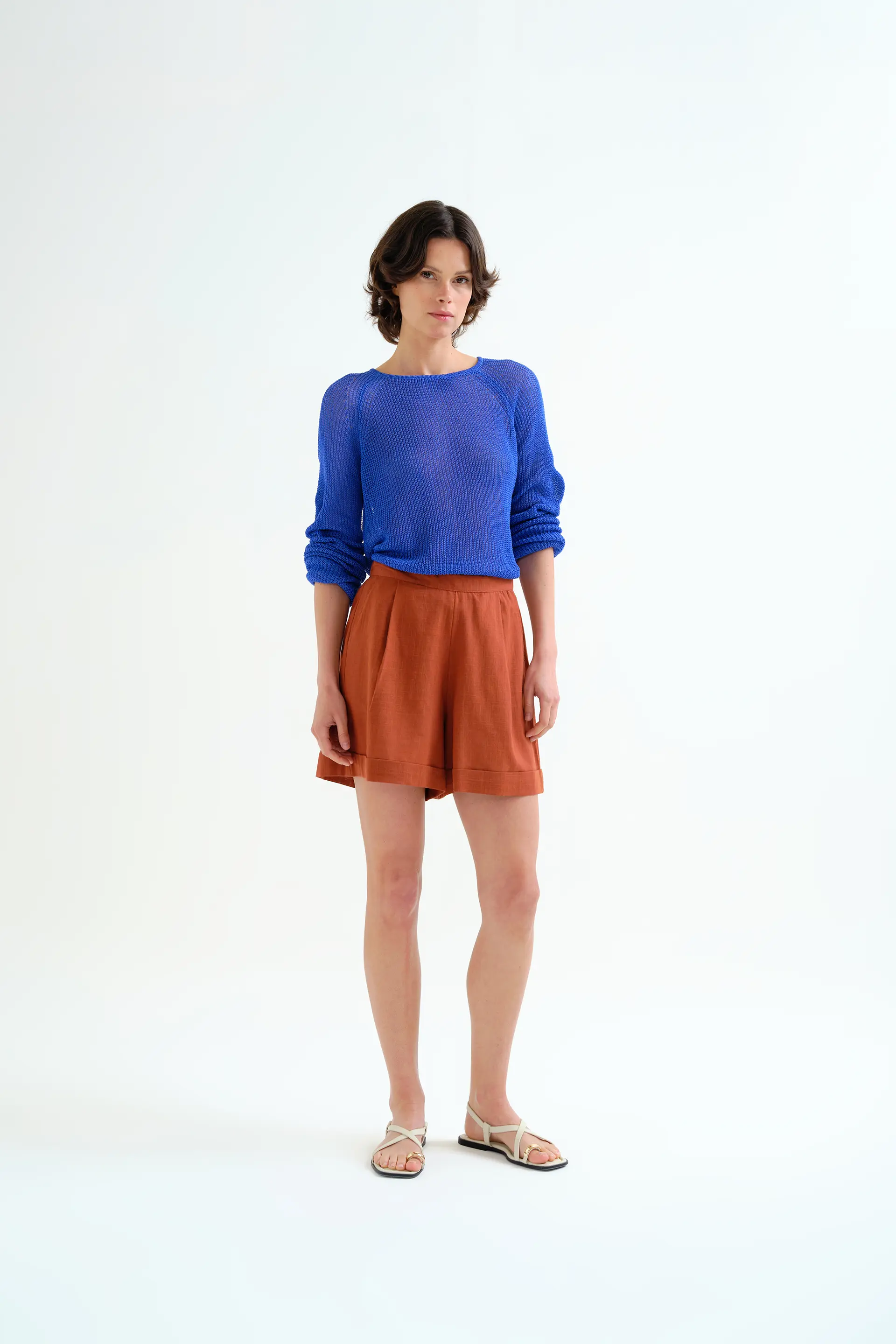Shorts 100% algodón marrón - Image 5
