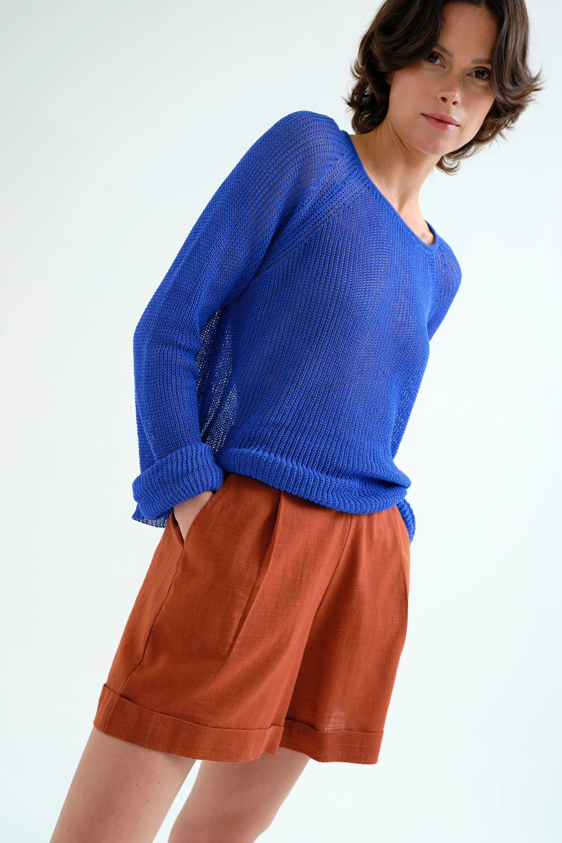 Shorts 100% algodón marrón - Image 6