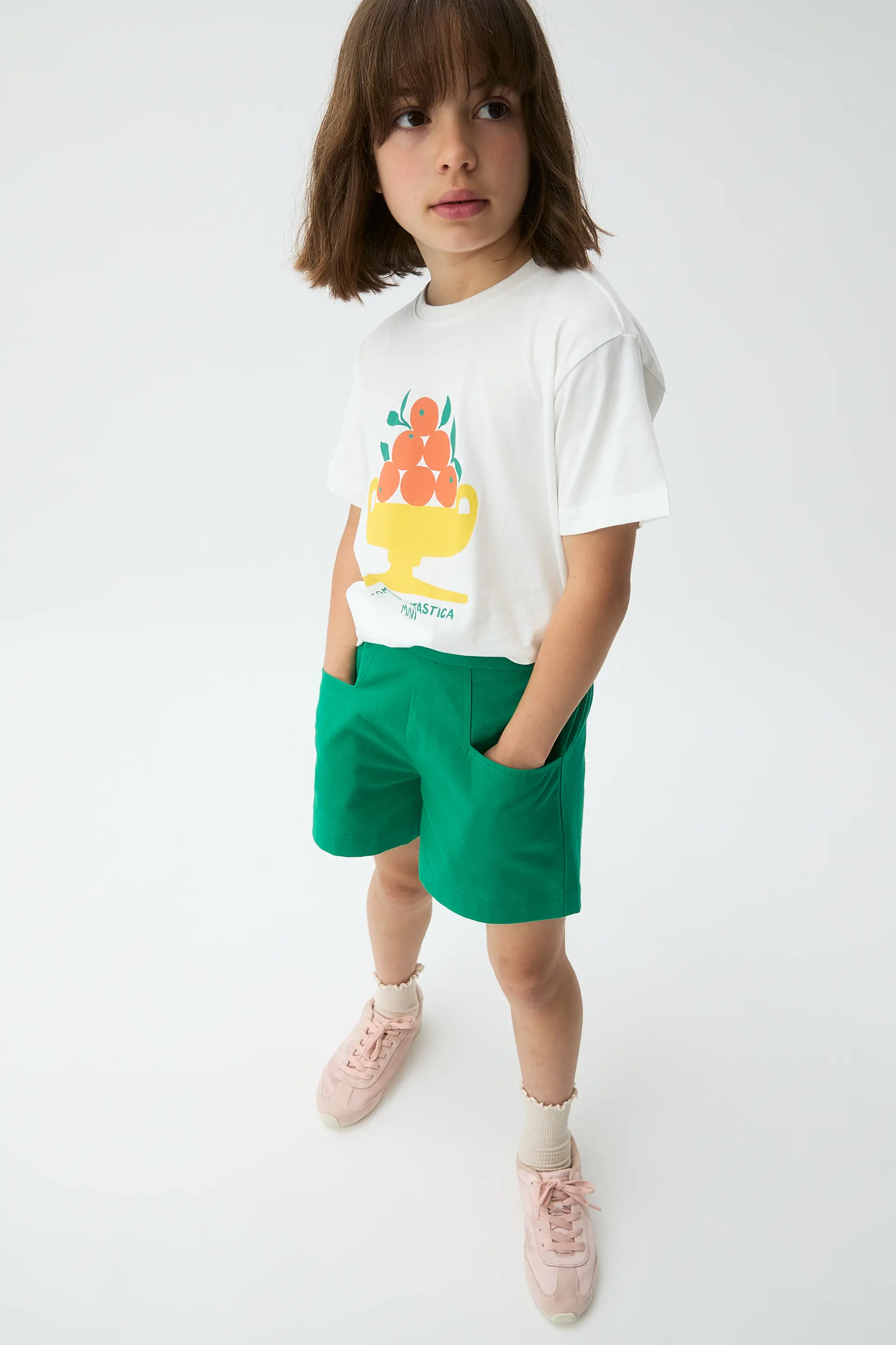 Shorts de niña 100% algodón verde - Image 4