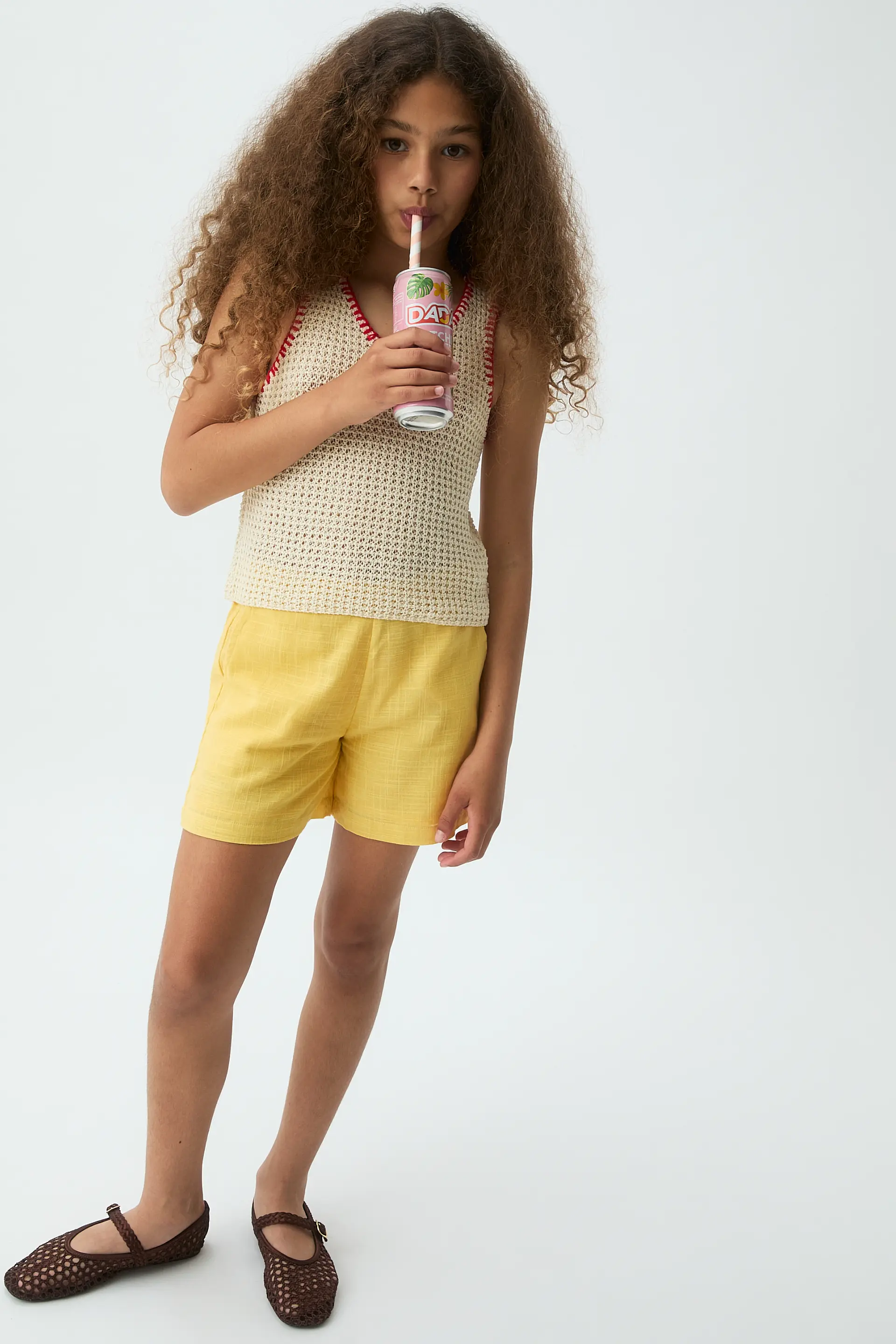 Shorts de niña 100% algodón amarillo - Image 4