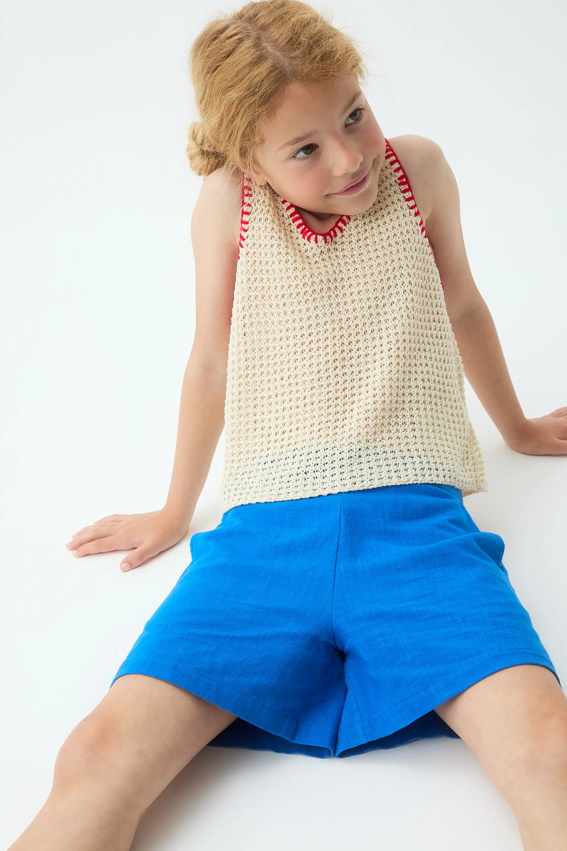 Shorts de niña 100% algodón azul marino - Image 4