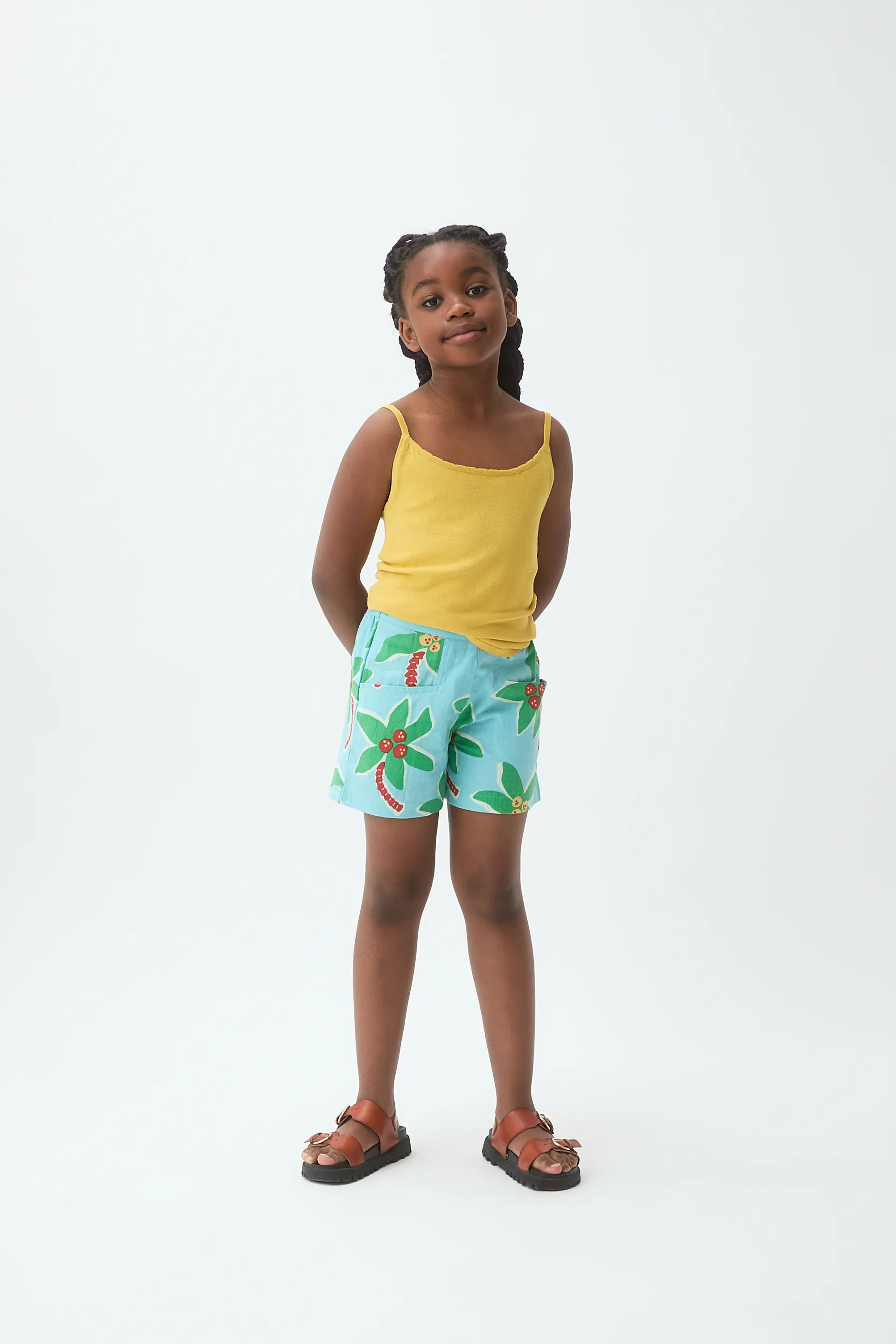 Shorts de niña 100% algodón con estampado Cocotero Small