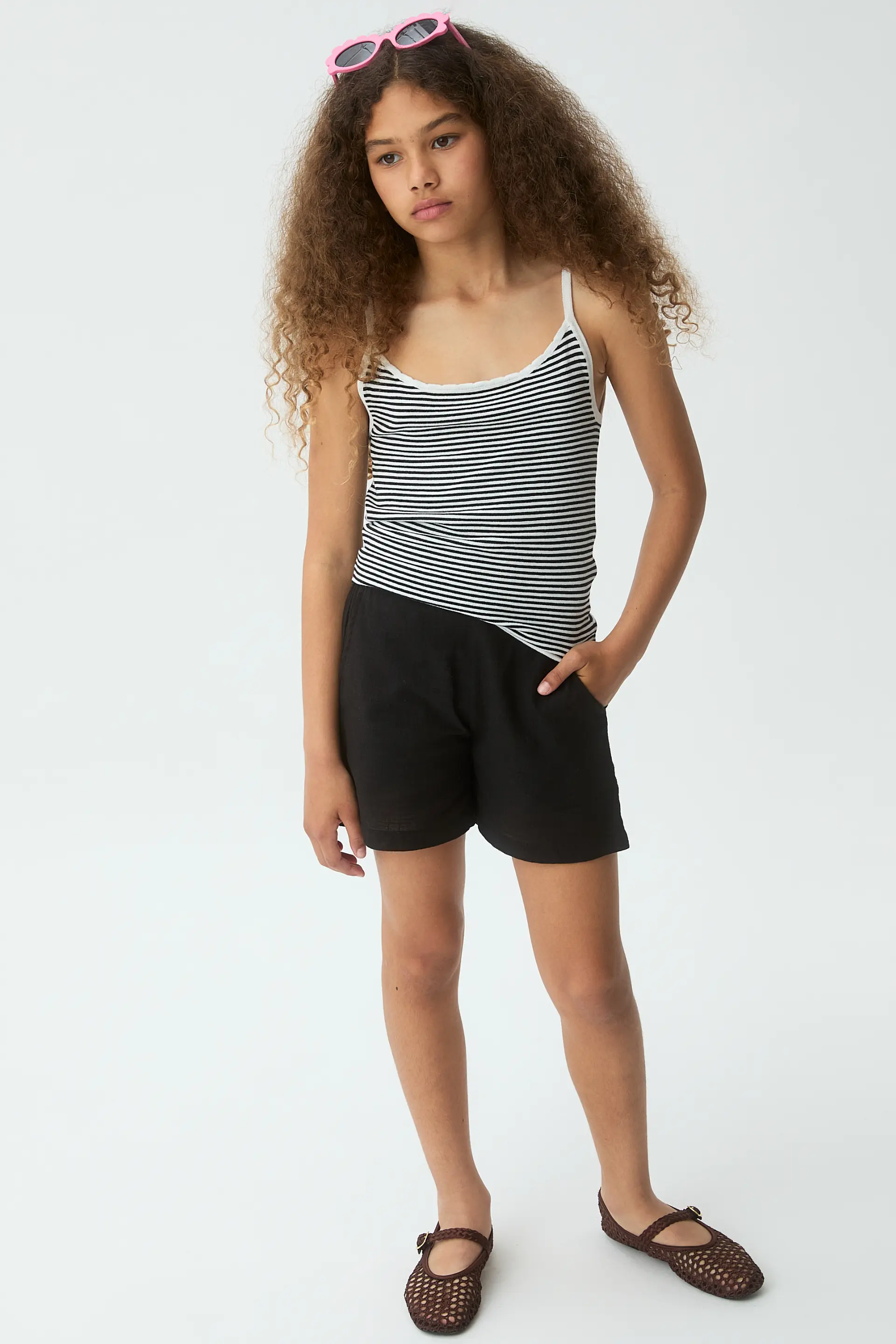 Shorts de niña 100% algodón negro - Image 4