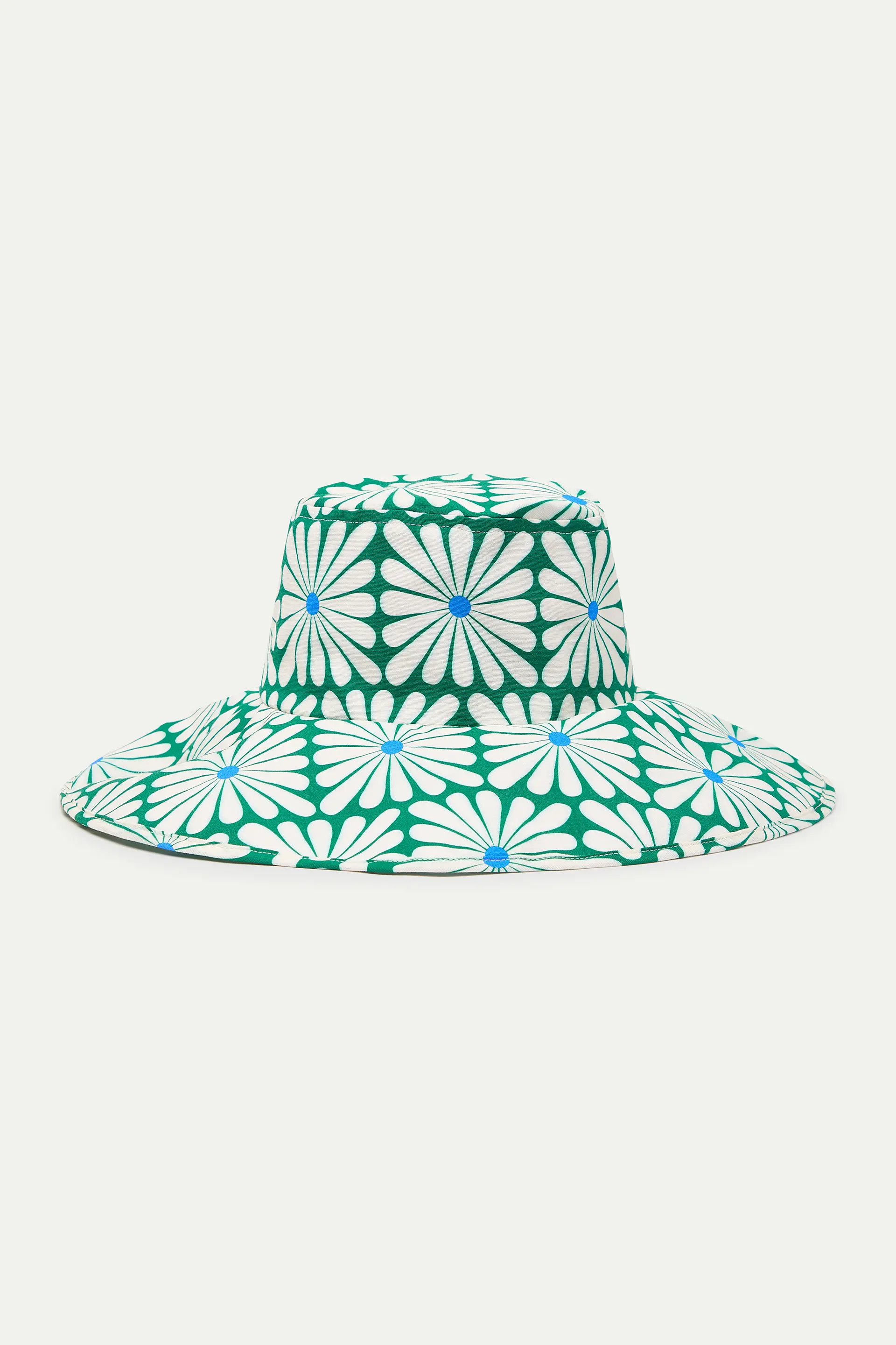 Sombrero con estampado Olive Flower Green - Image 2