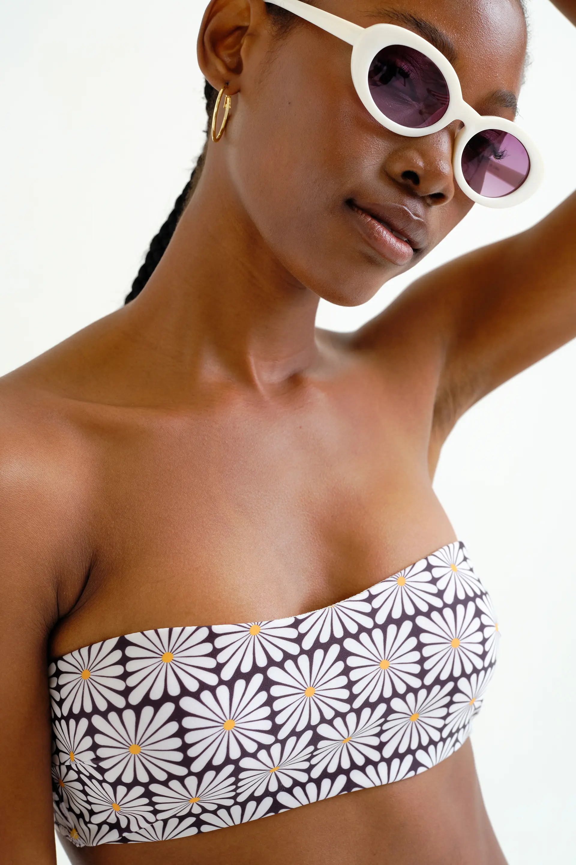 Top bikini recto estampado Olive Flower Black - Image 4