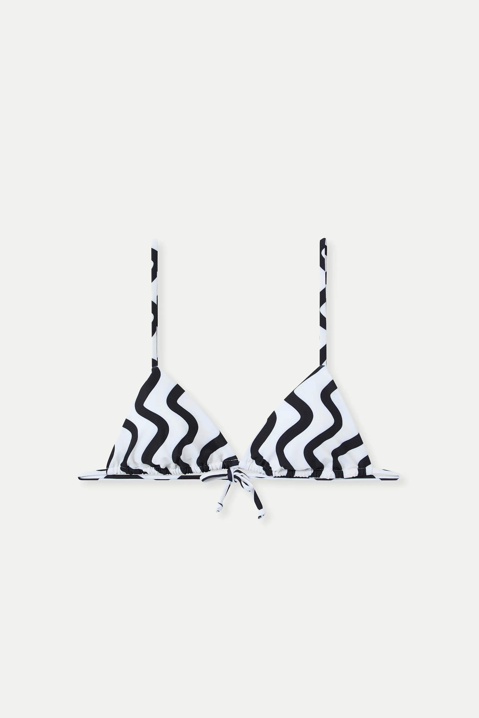 Top bikini triangular estampado Wave Black & White - Image 2