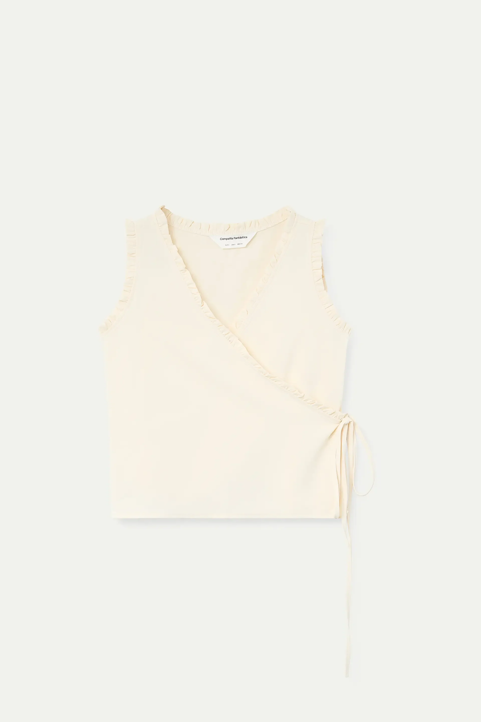 Top blanco roto con escote pico - Image 2
