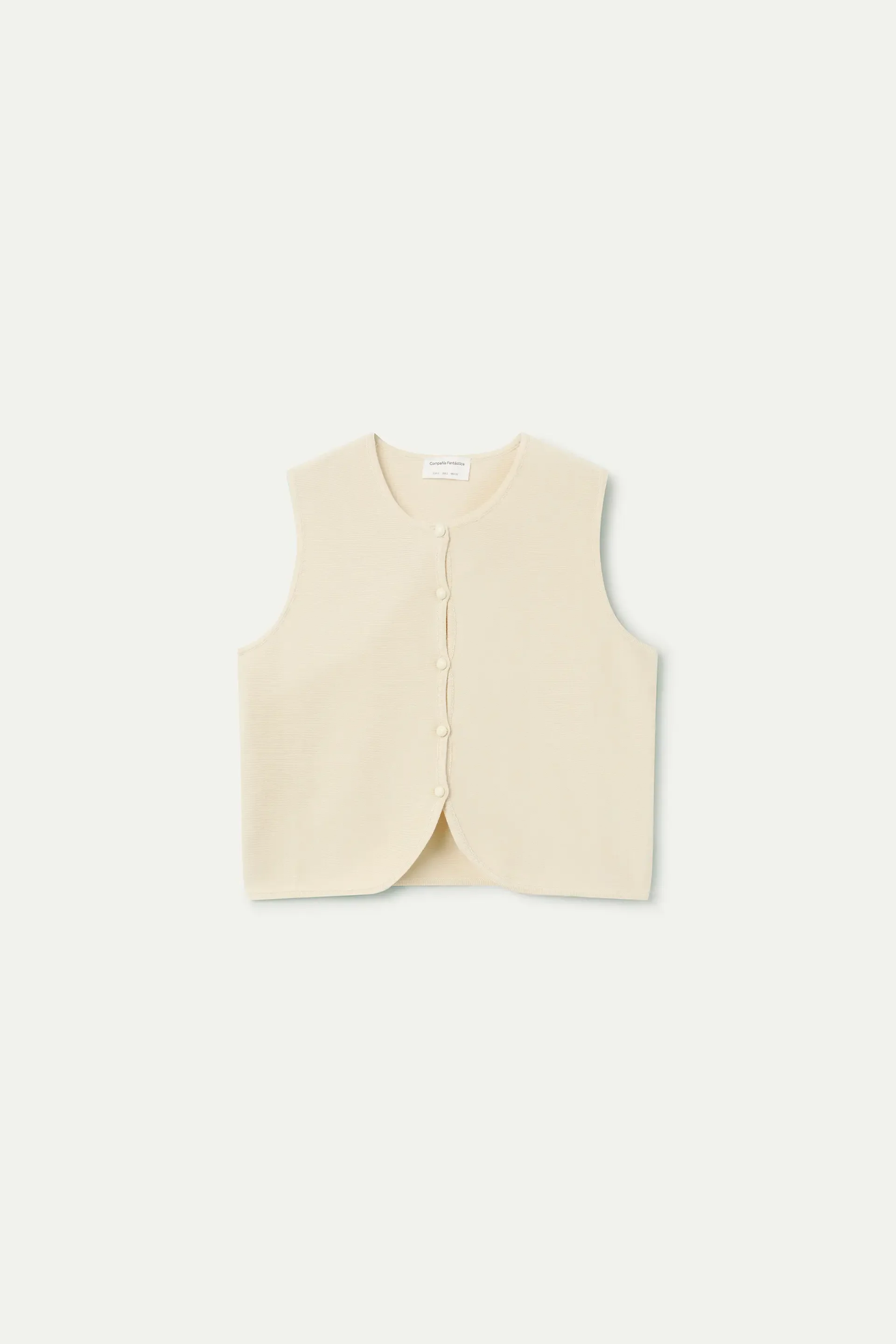 Top chaleco punto beige - Image 2