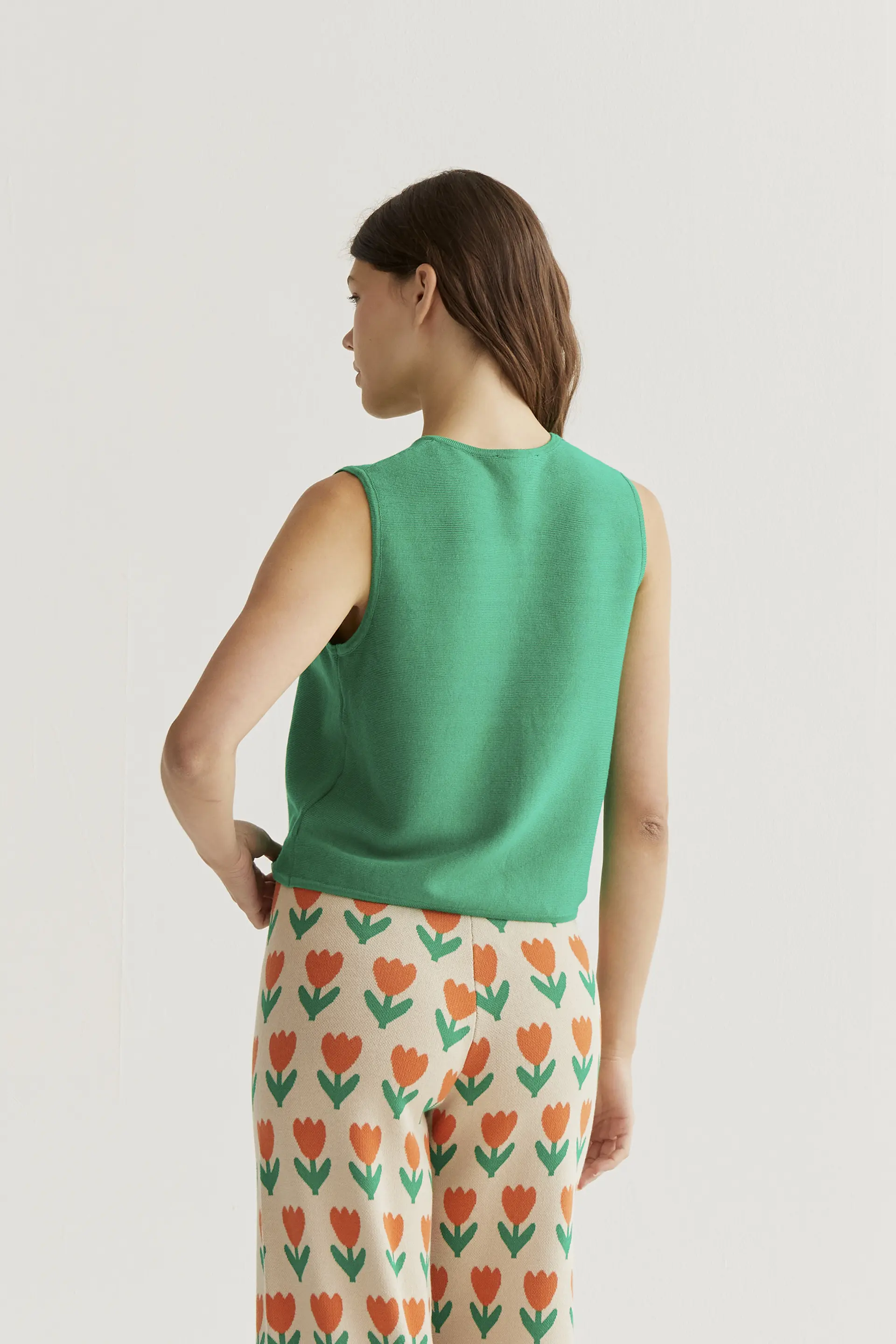 Top chaleco punto verde - Image 3
