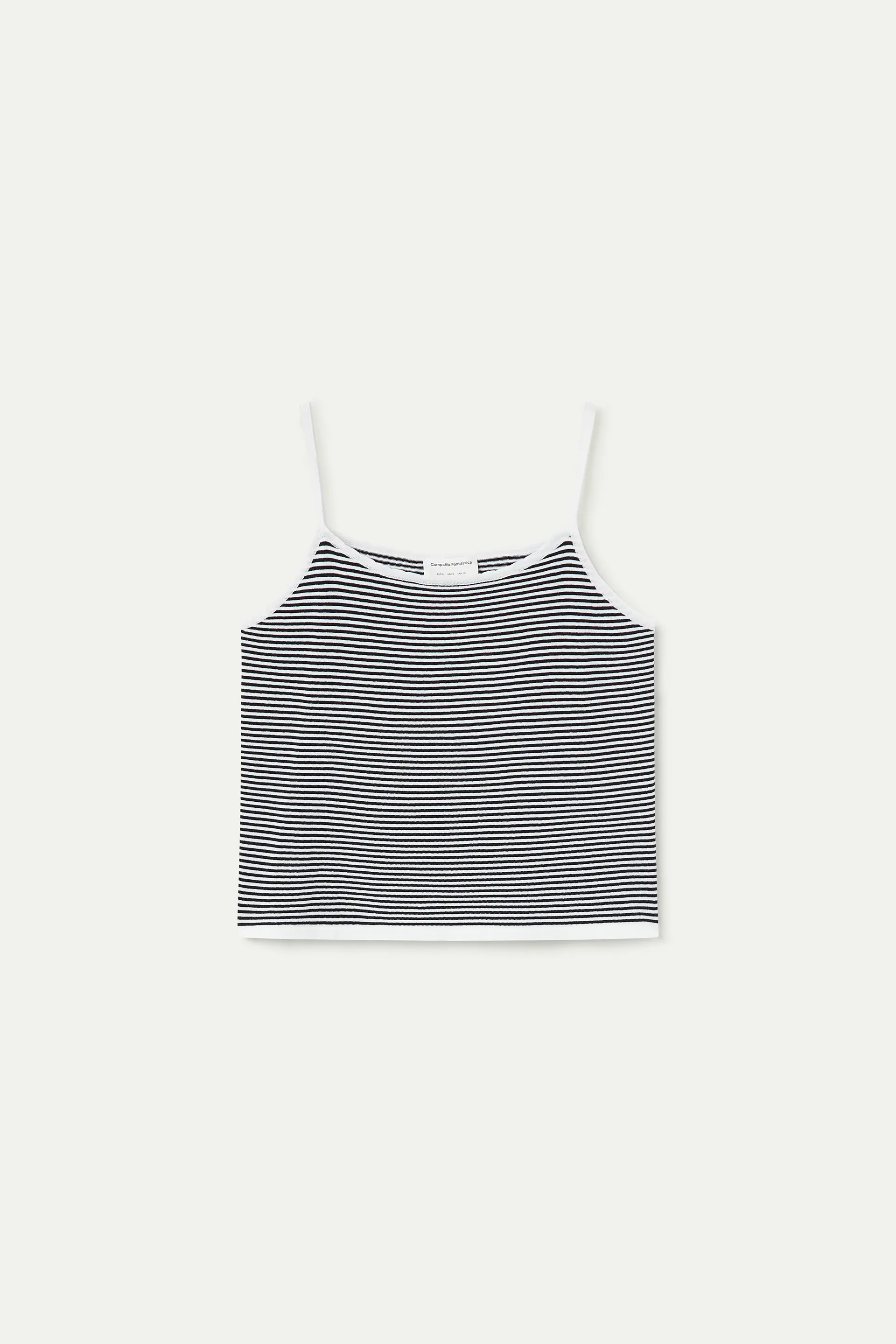 Top con estampado de rayas blanco y negro - Image 2