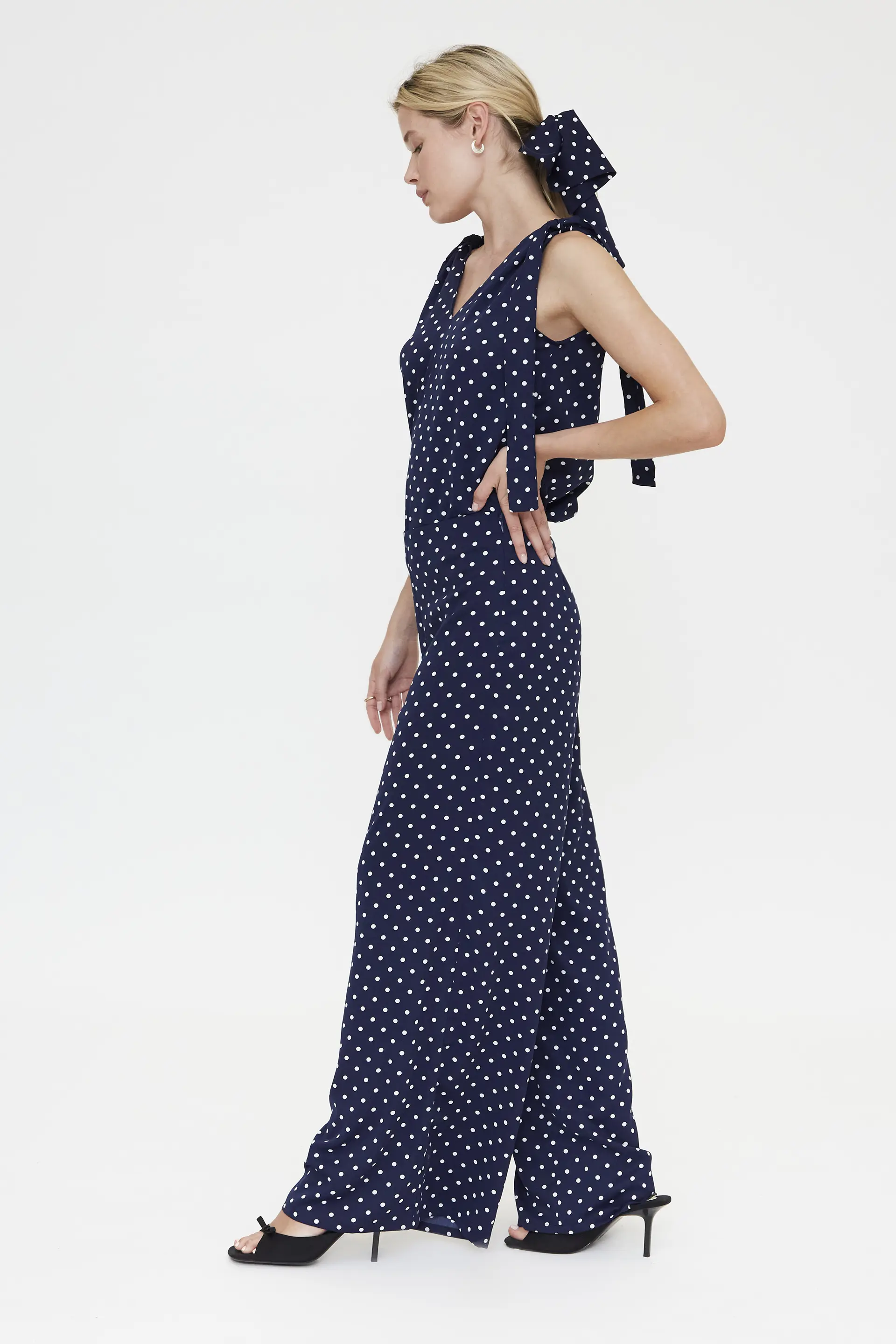 Top con estampado mini dots azul marino - Image 5