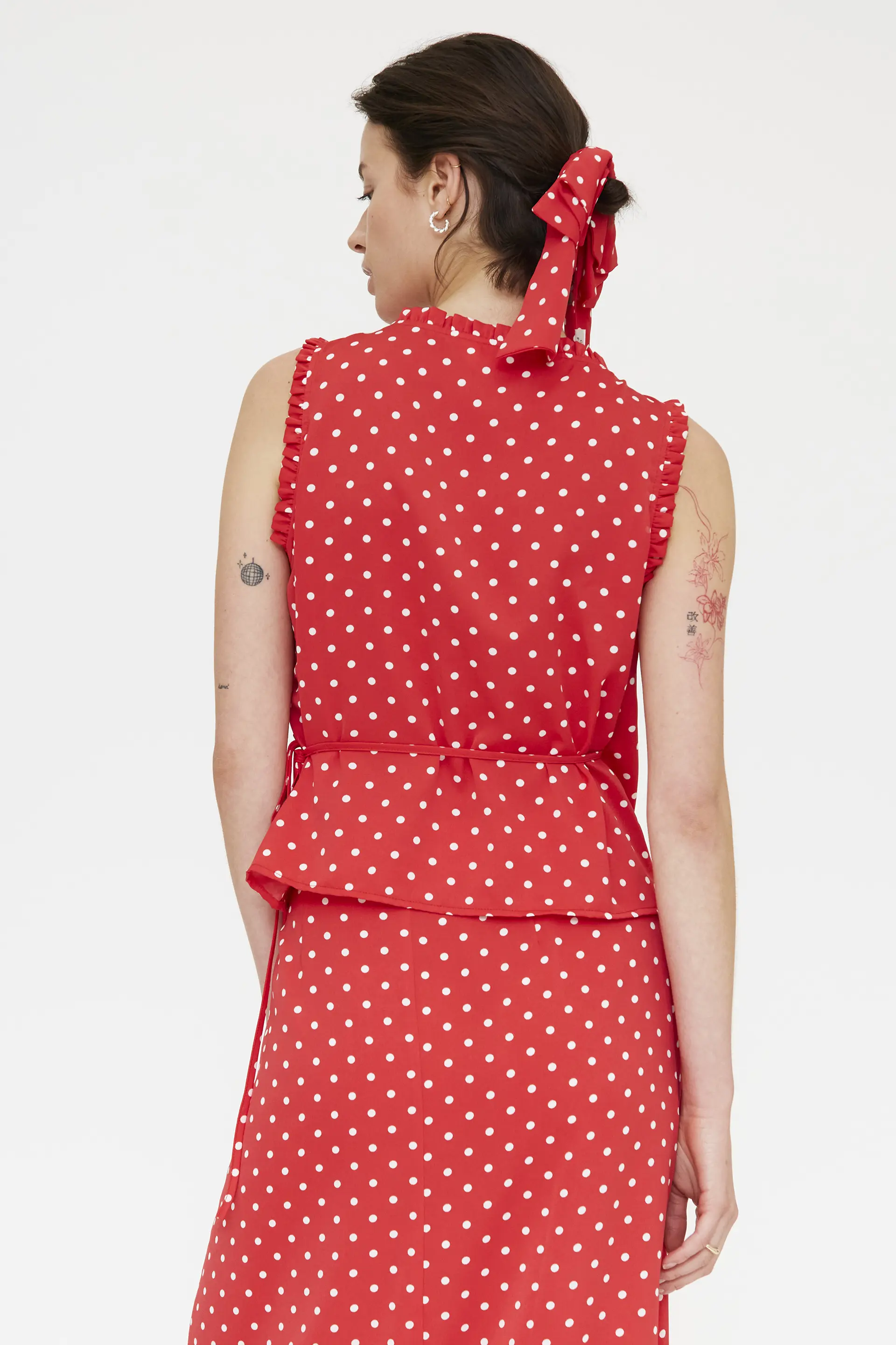 Top con estampado mini dots rojo - Image 3