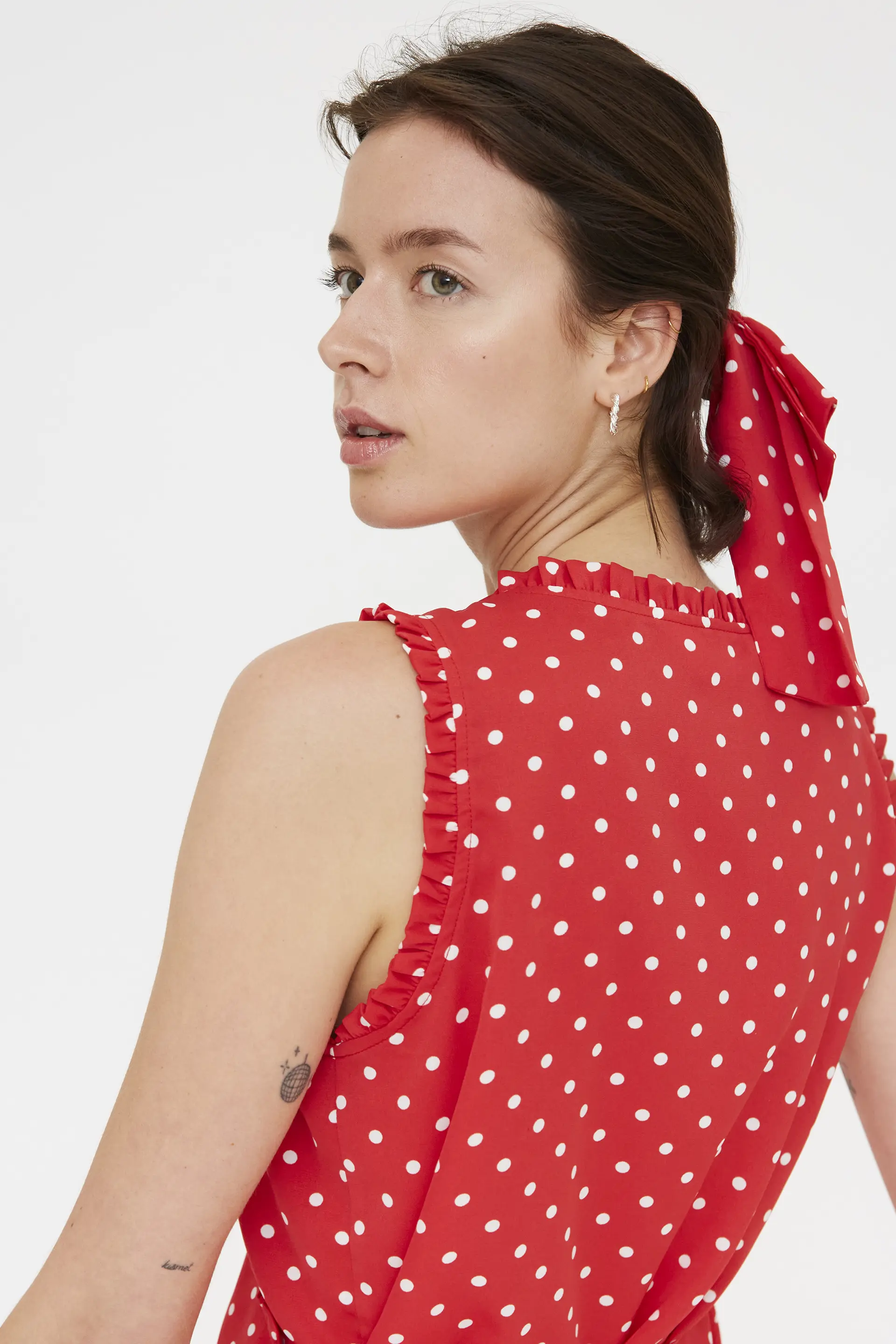 Top con estampado mini dots rojo - Image 4
