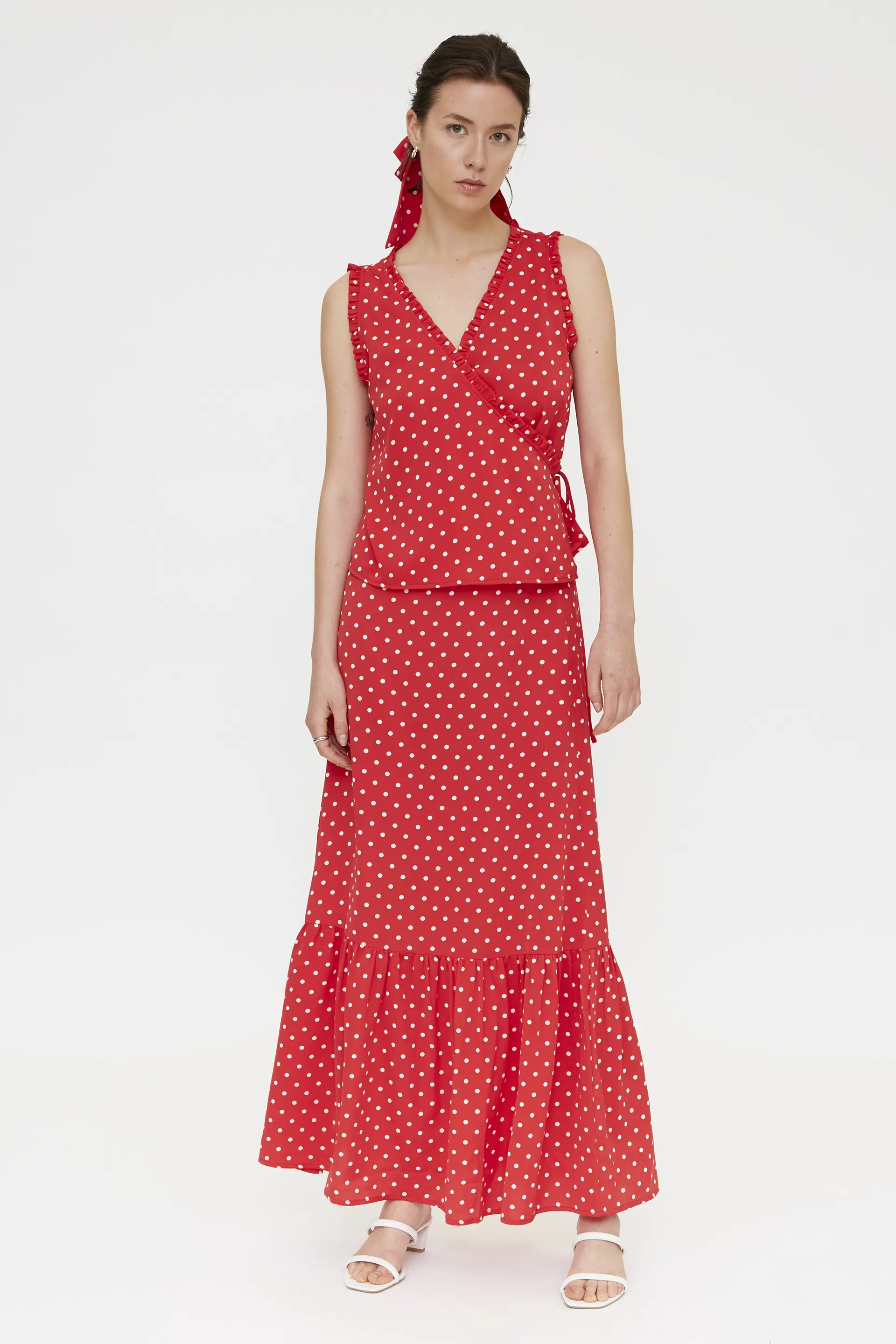 Top con estampado mini dots rojo - Image 5