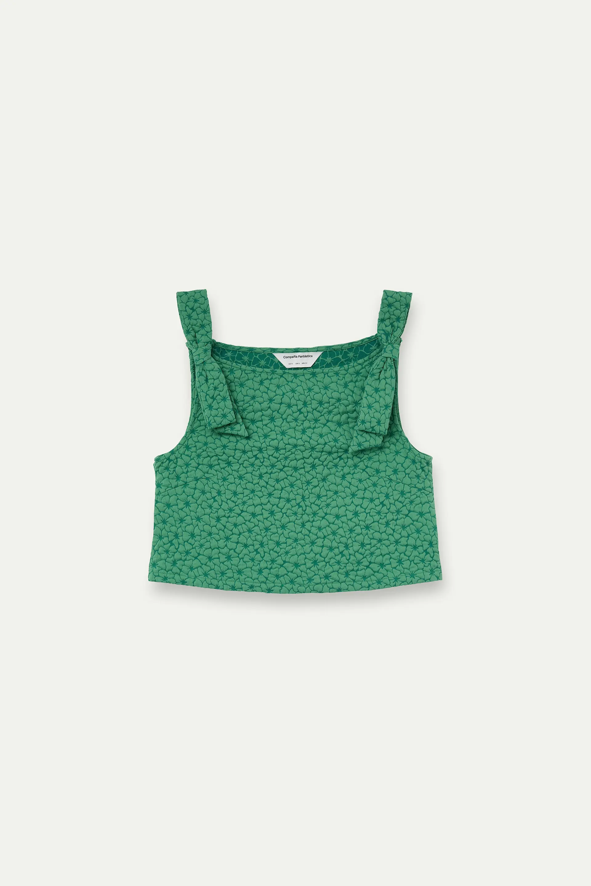 Top con textura floral verde - Image 2