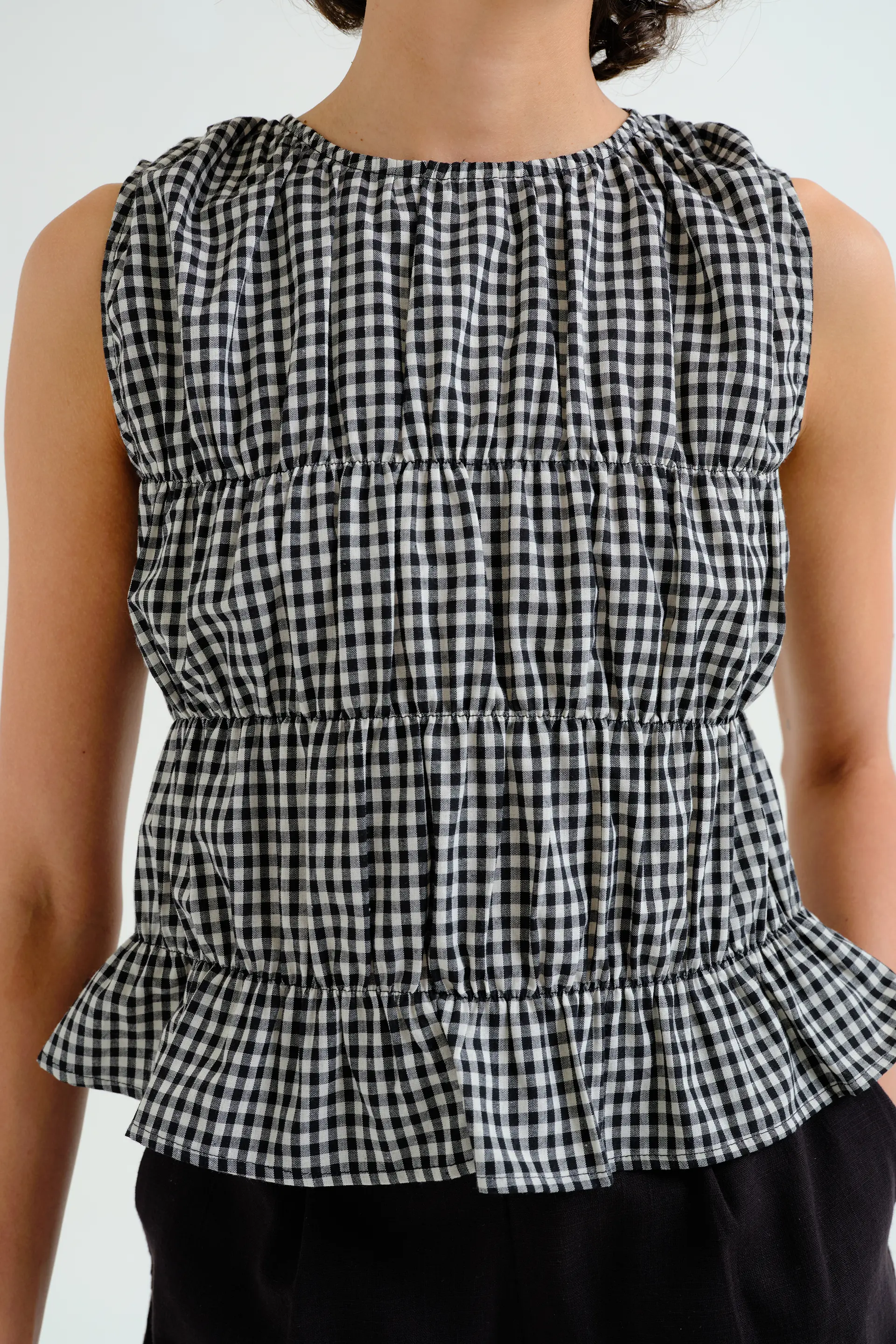 Top cuadros vichy negro - Image 4