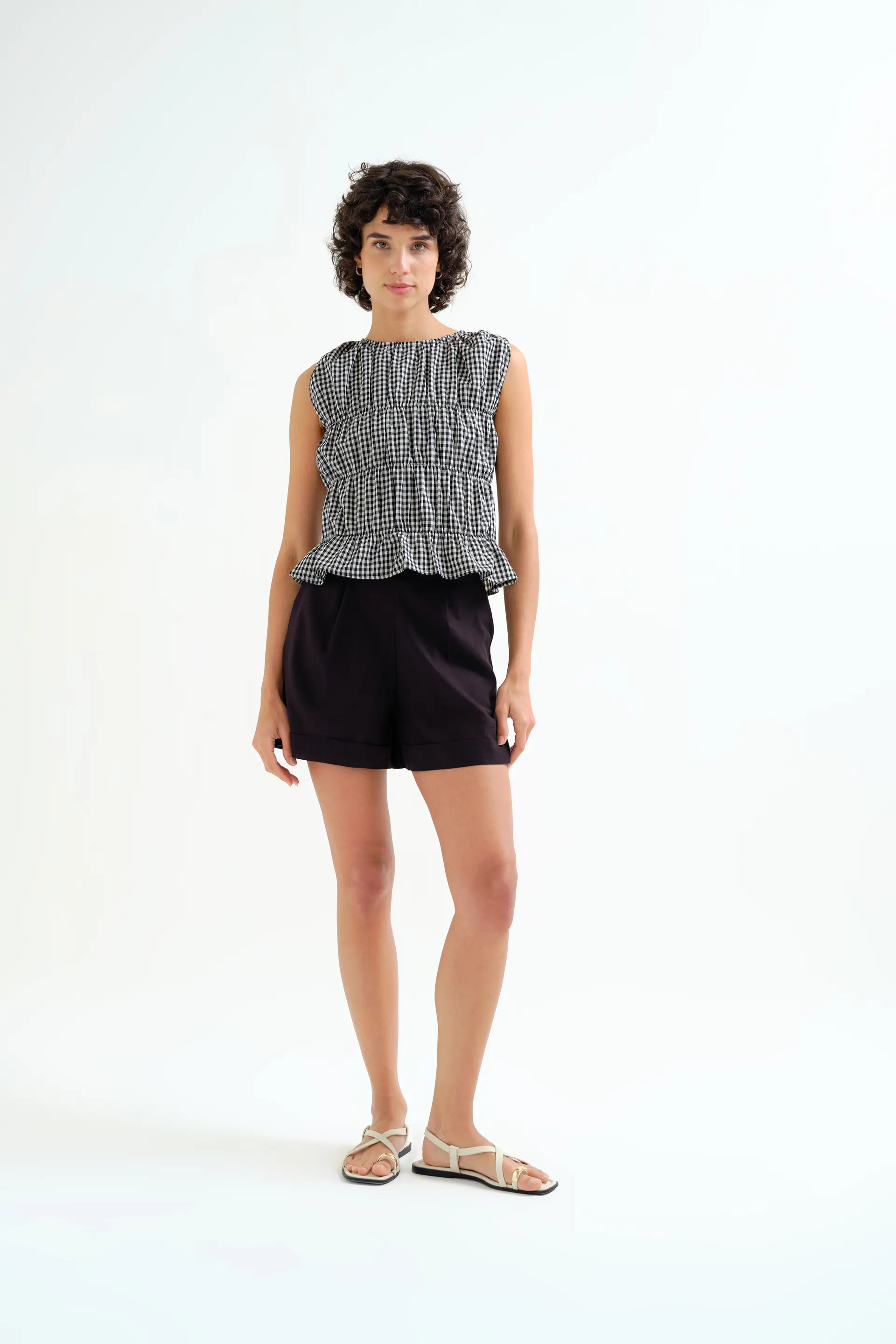 Top cuadros vichy negro - Image 5