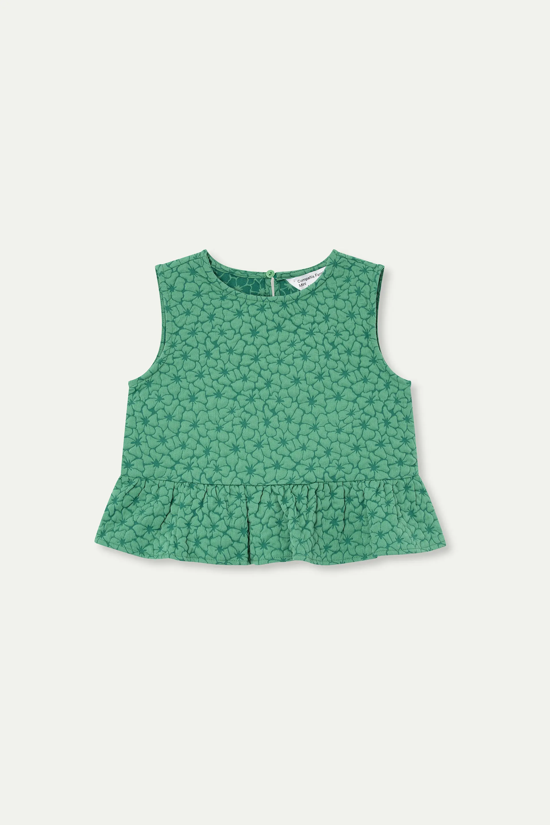 Top de niña con estampado floral verde - Image 2