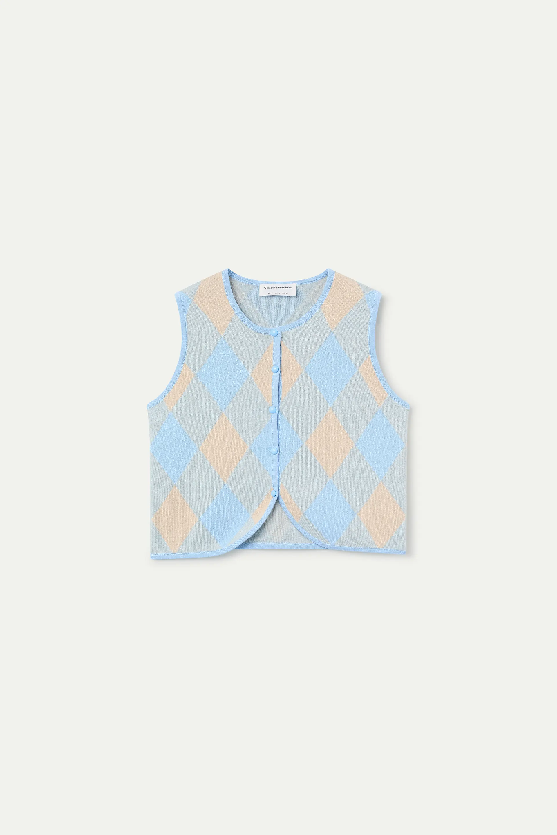 Top de punto con rombos azul - Image 2