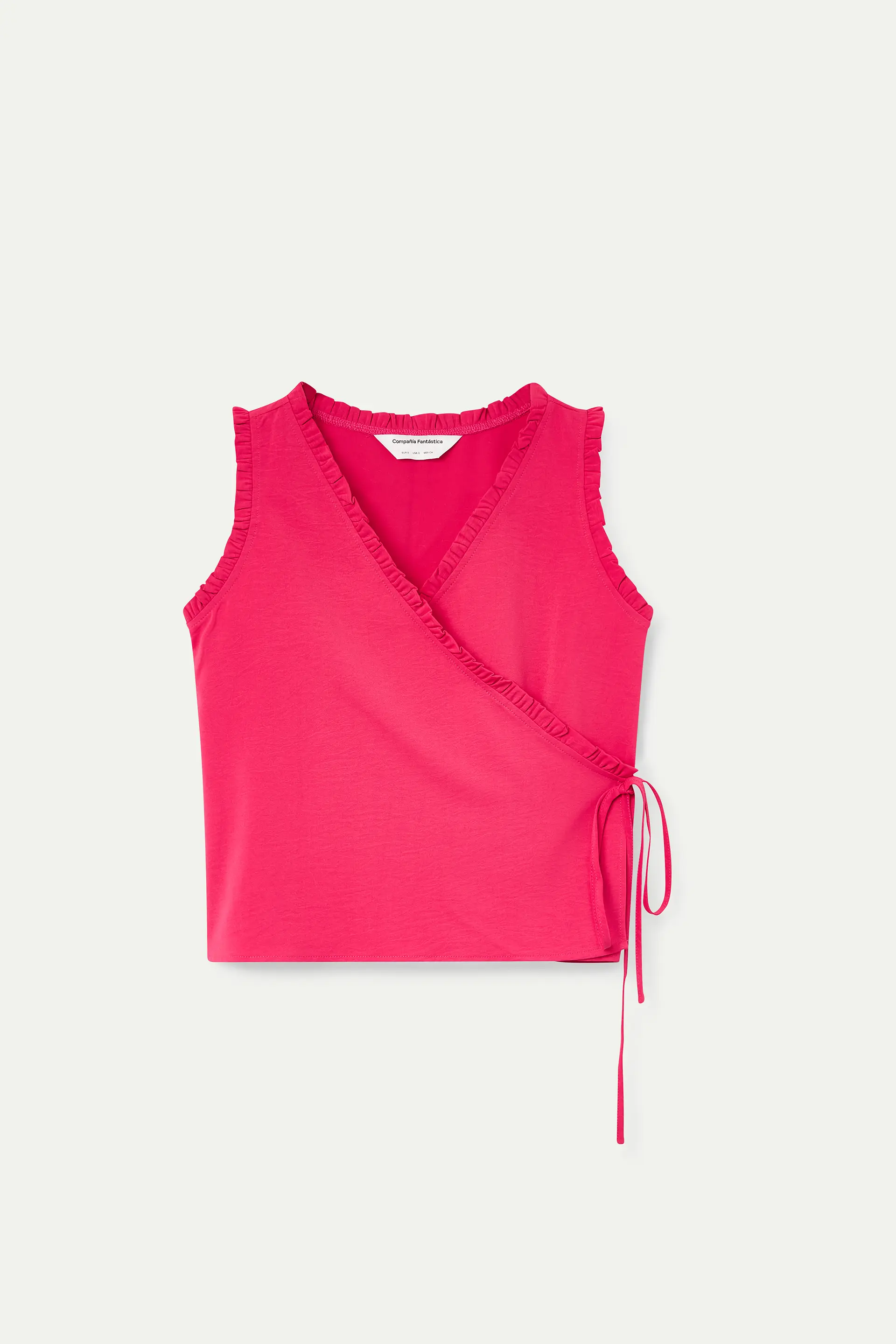 Top fucsia con escote pico - Image 2