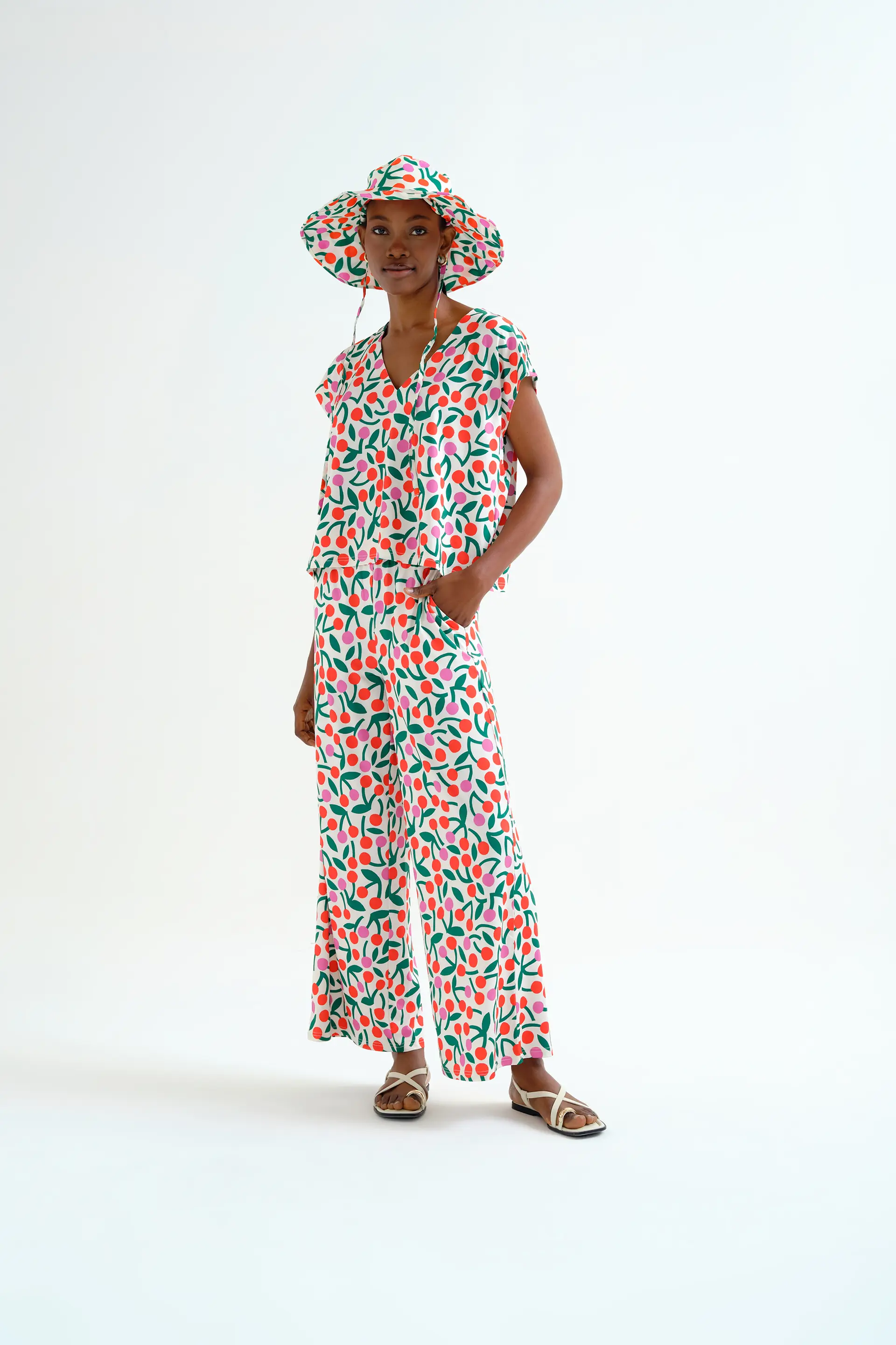 Top playero con estampado Guinda - Image 6
